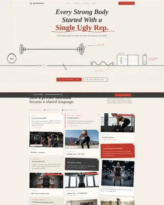 Hand-Drawn Fitness Blog Landing Page Template
