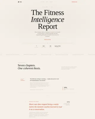 Fitness Industry Editorial Report Landing Page Template