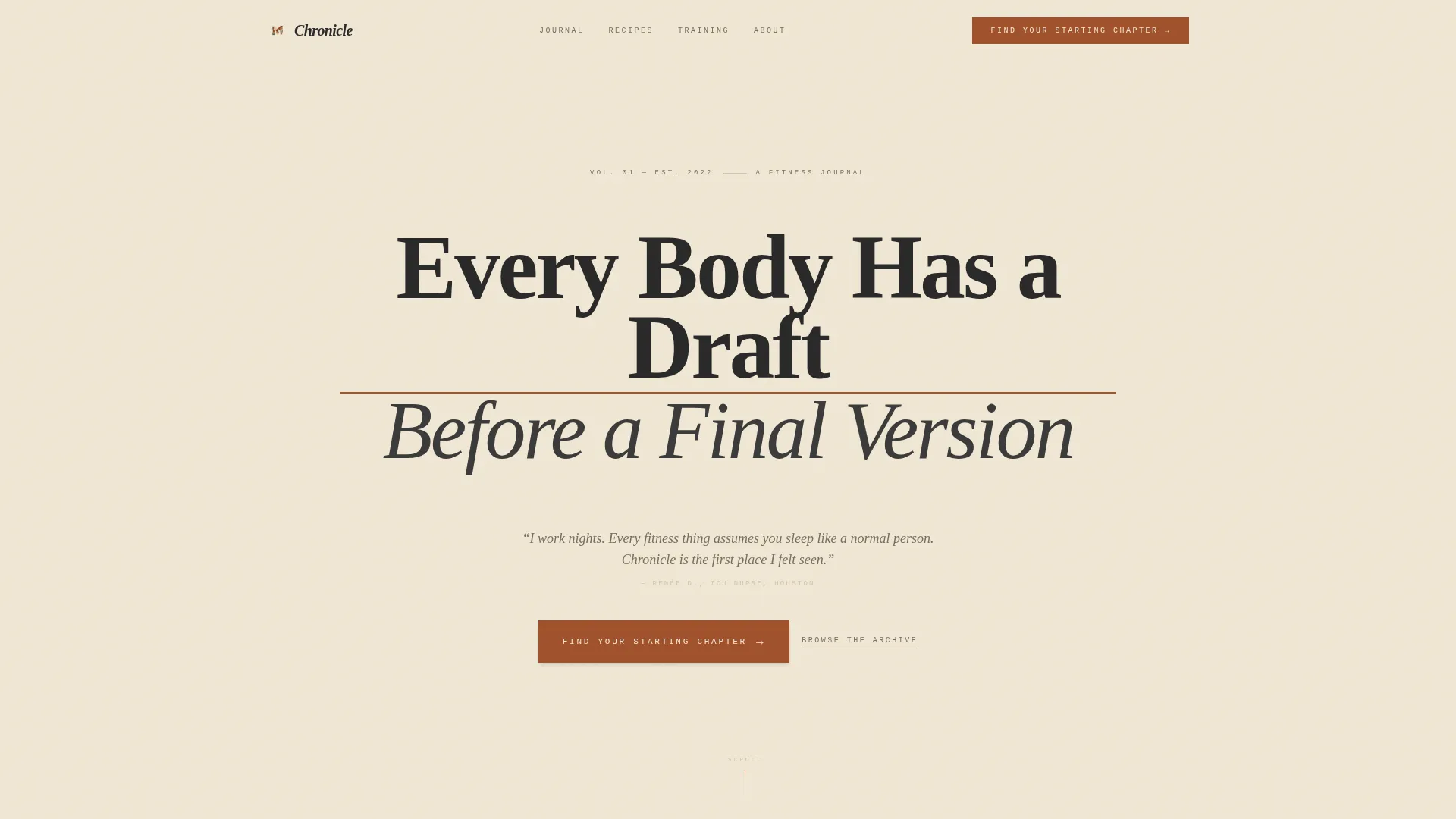 Authentic Fitness Journey Blog Landing Page Template