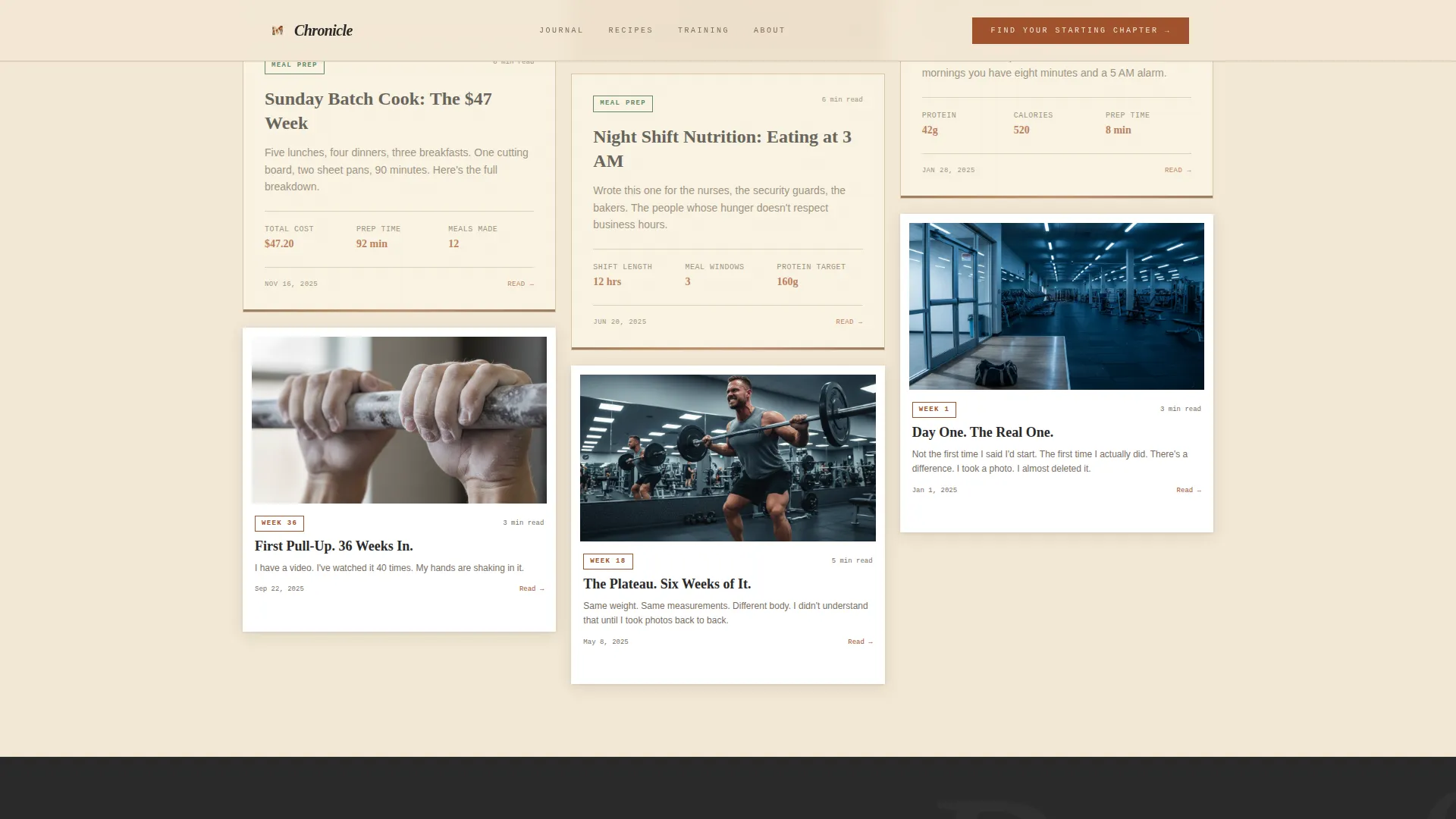 Authentic Fitness Journey Blog Landing Page Template