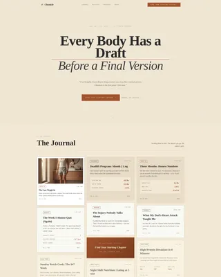 Authentic Fitness Journey Blog Landing Page Template