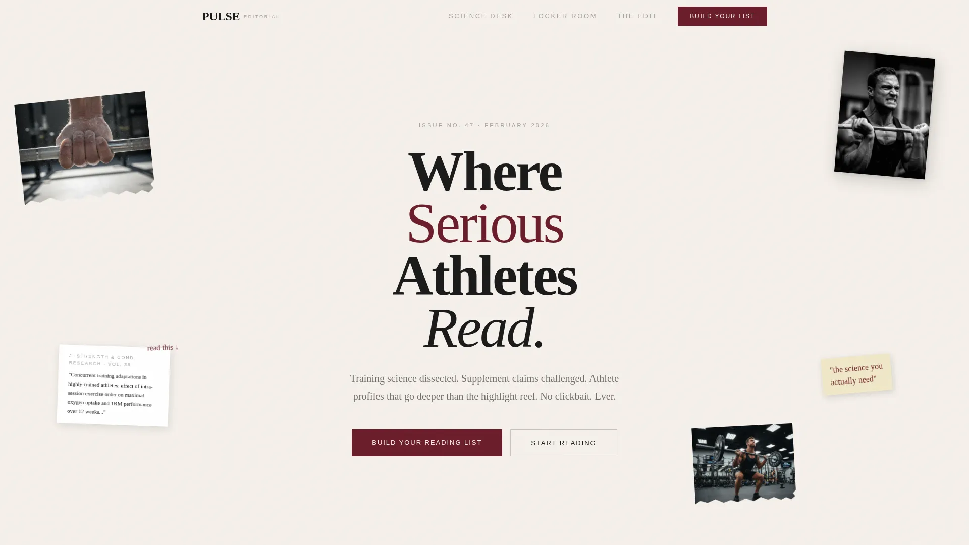 Editorial Fitness Blog Landing Page Template