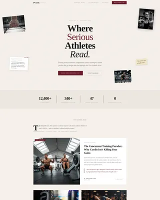 Editorial Fitness Blog Landing Page Template