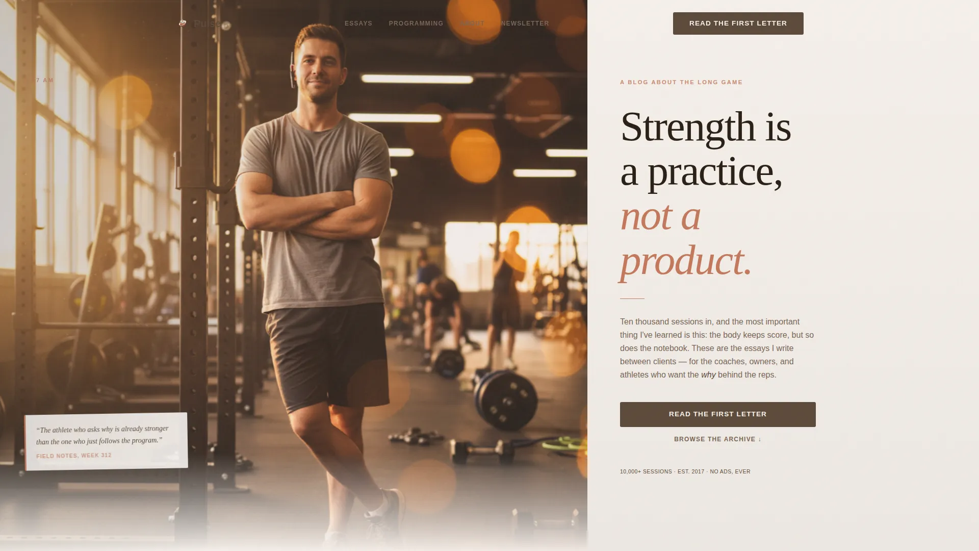 Fitness Thought Leadership Blog Landing Page Template