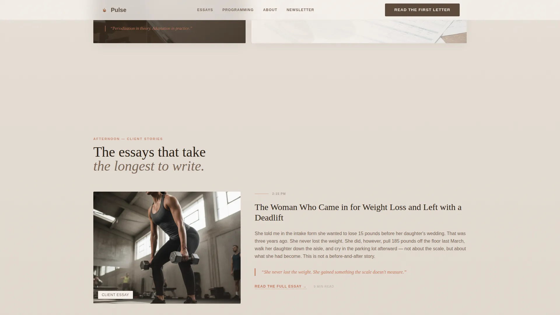 Fitness Thought Leadership Blog Landing Page Template