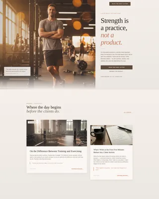 Fitness Thought Leadership Blog Landing Page Template