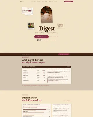 Artisan Food & Beverage Newsletter Landing Page