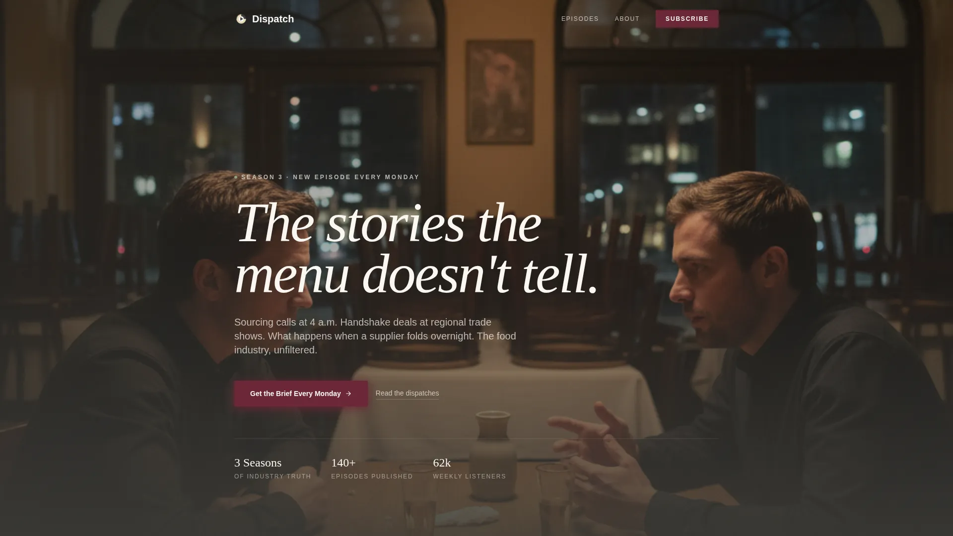 Food & Beverage Podcast Landing Page Template