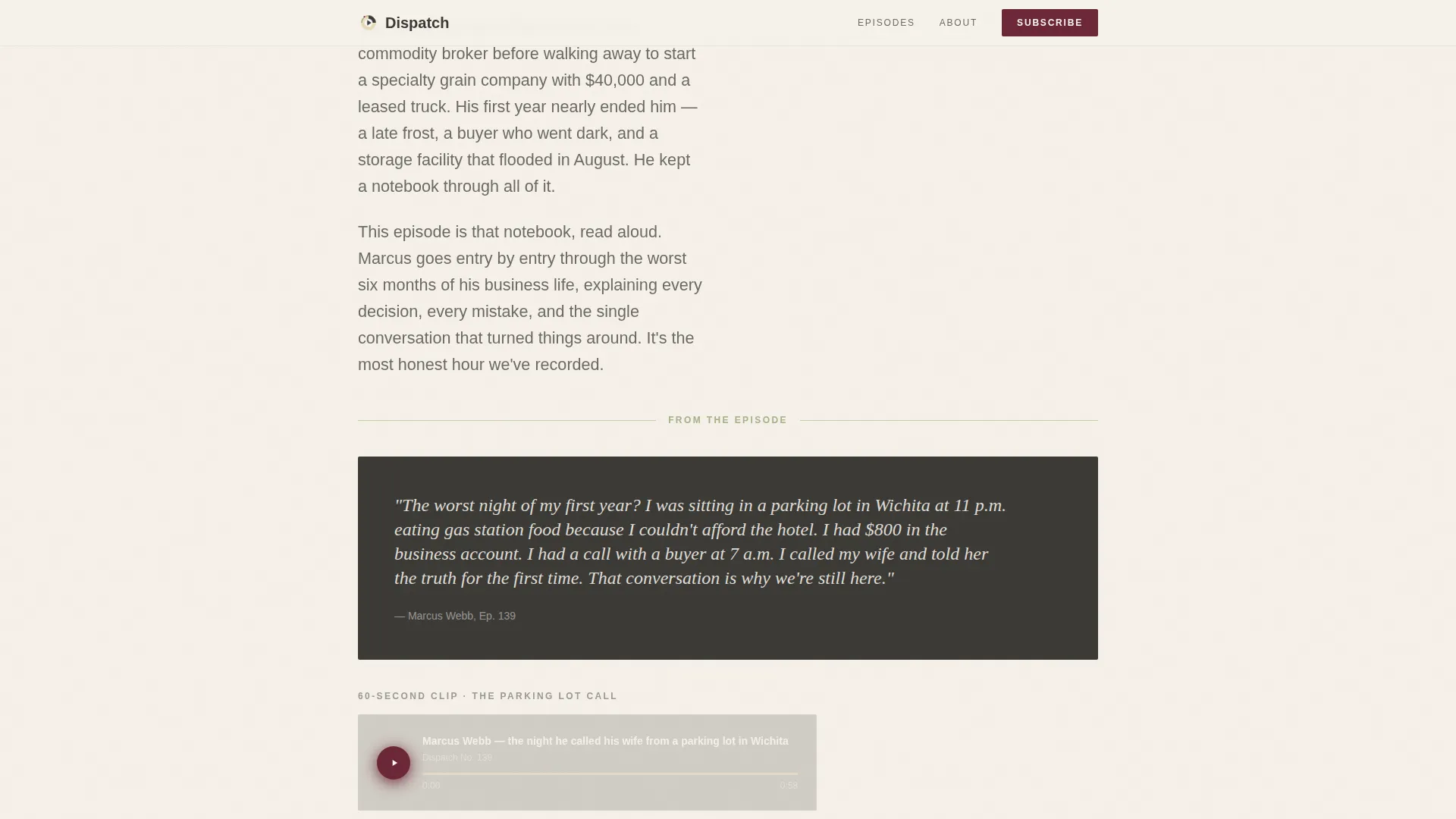 Food & Beverage Podcast Landing Page Template
