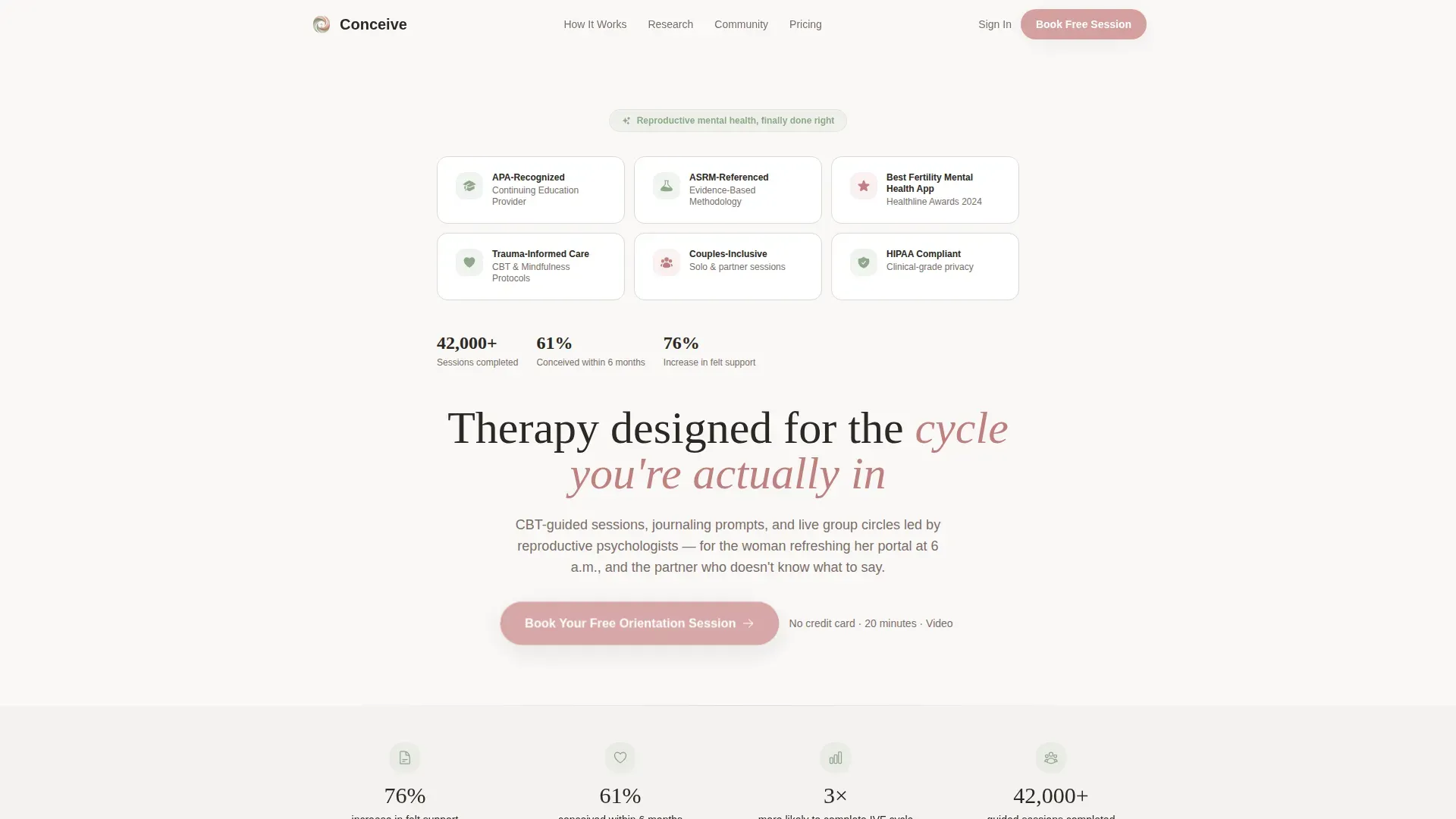 Infertility Care Booking Website Template