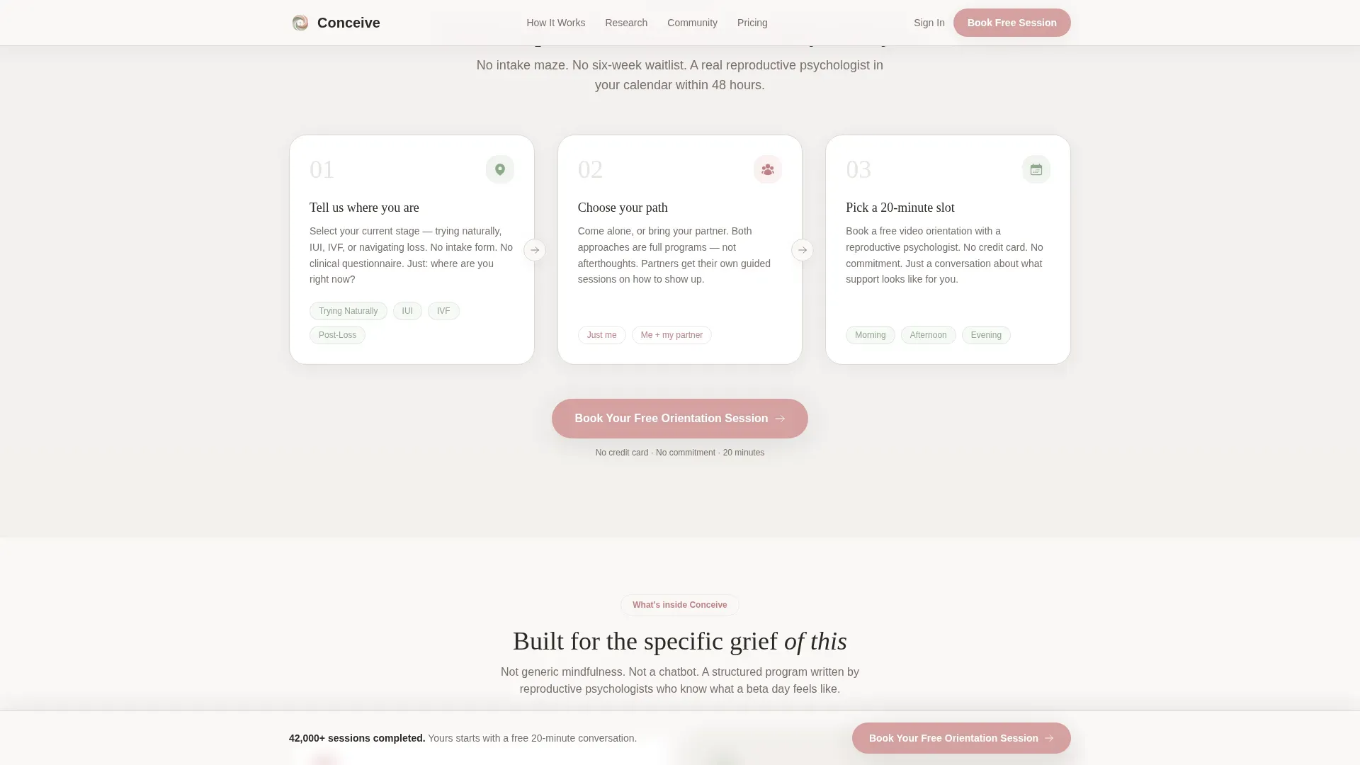 Infertility Care Booking Website Template