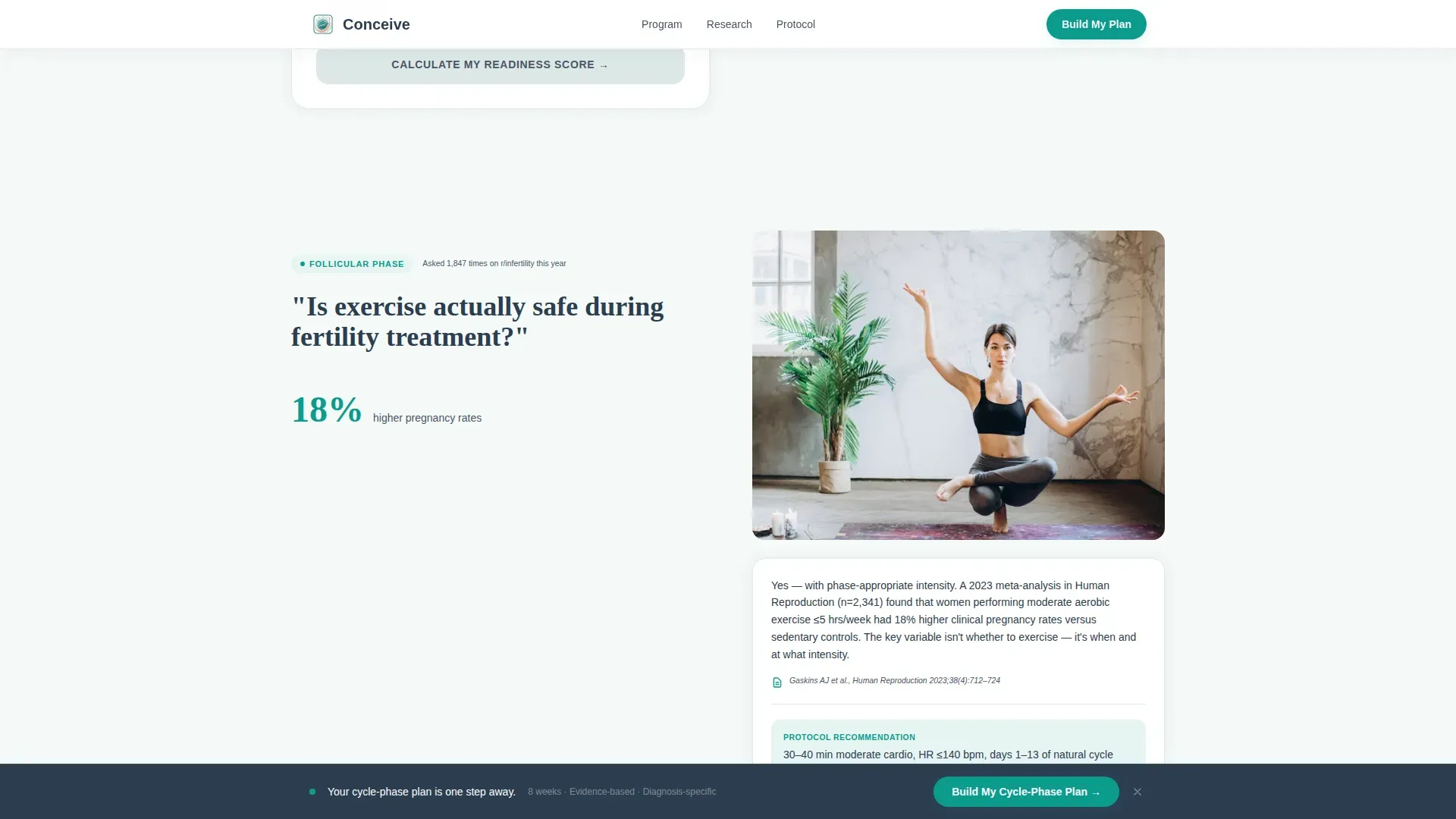 Infertility Exercise Program Landing Page Template