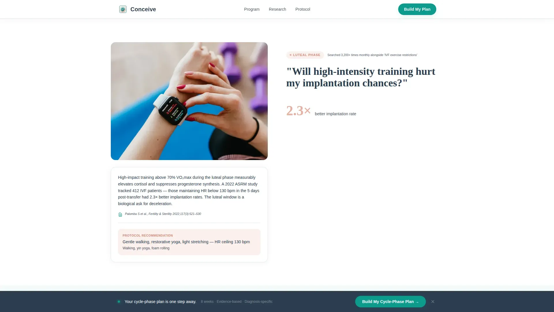 Infertility Exercise Program Landing Page Template