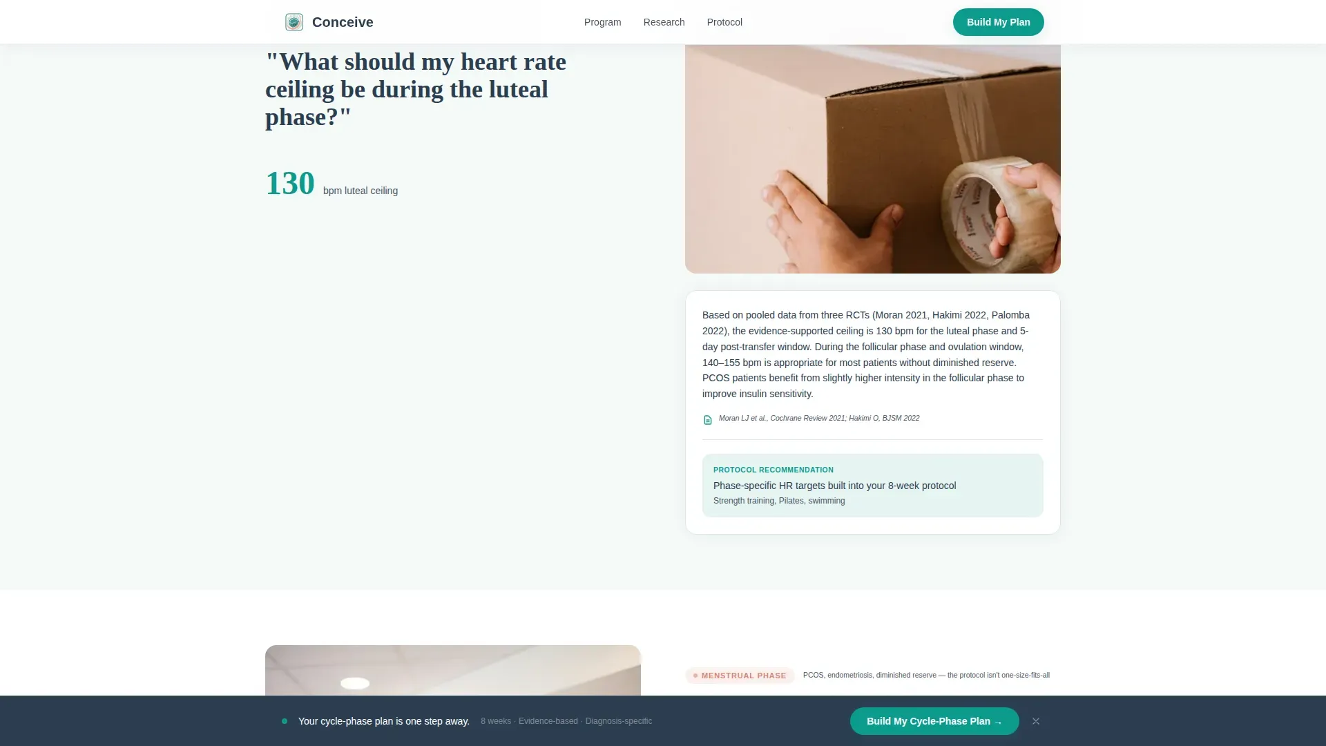 Infertility Exercise Program Landing Page Template