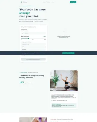 Infertility Exercise Program Landing Page Template