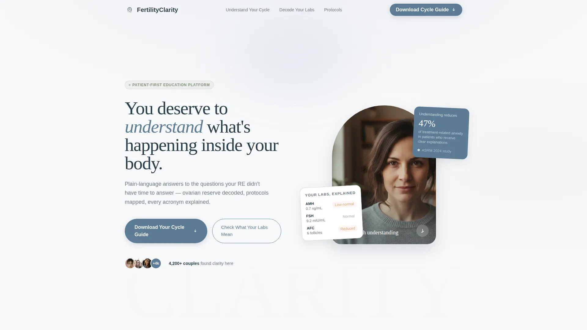 Infertility Patient Education Landing Page Template
