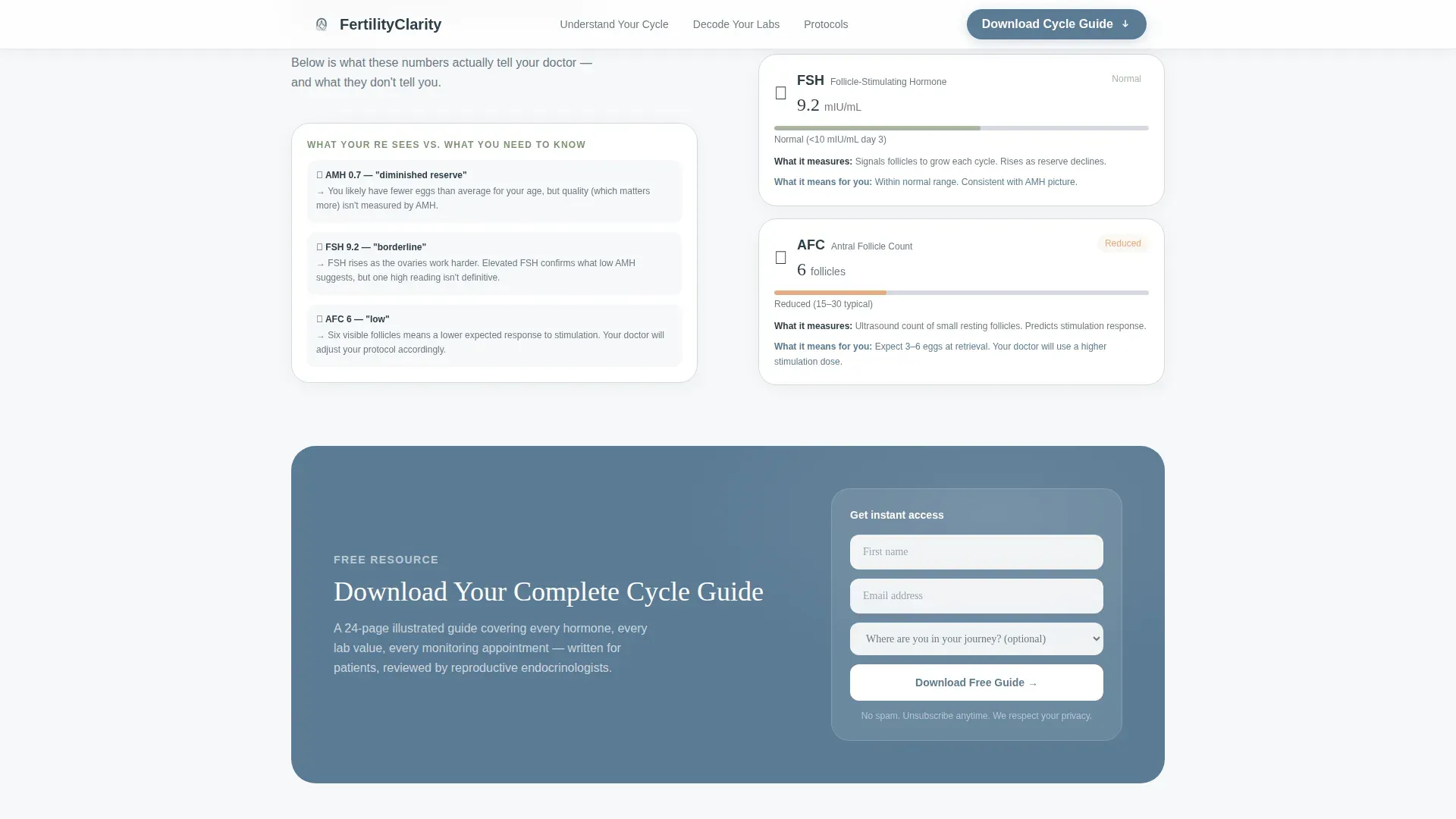 Infertility Patient Education Landing Page Template