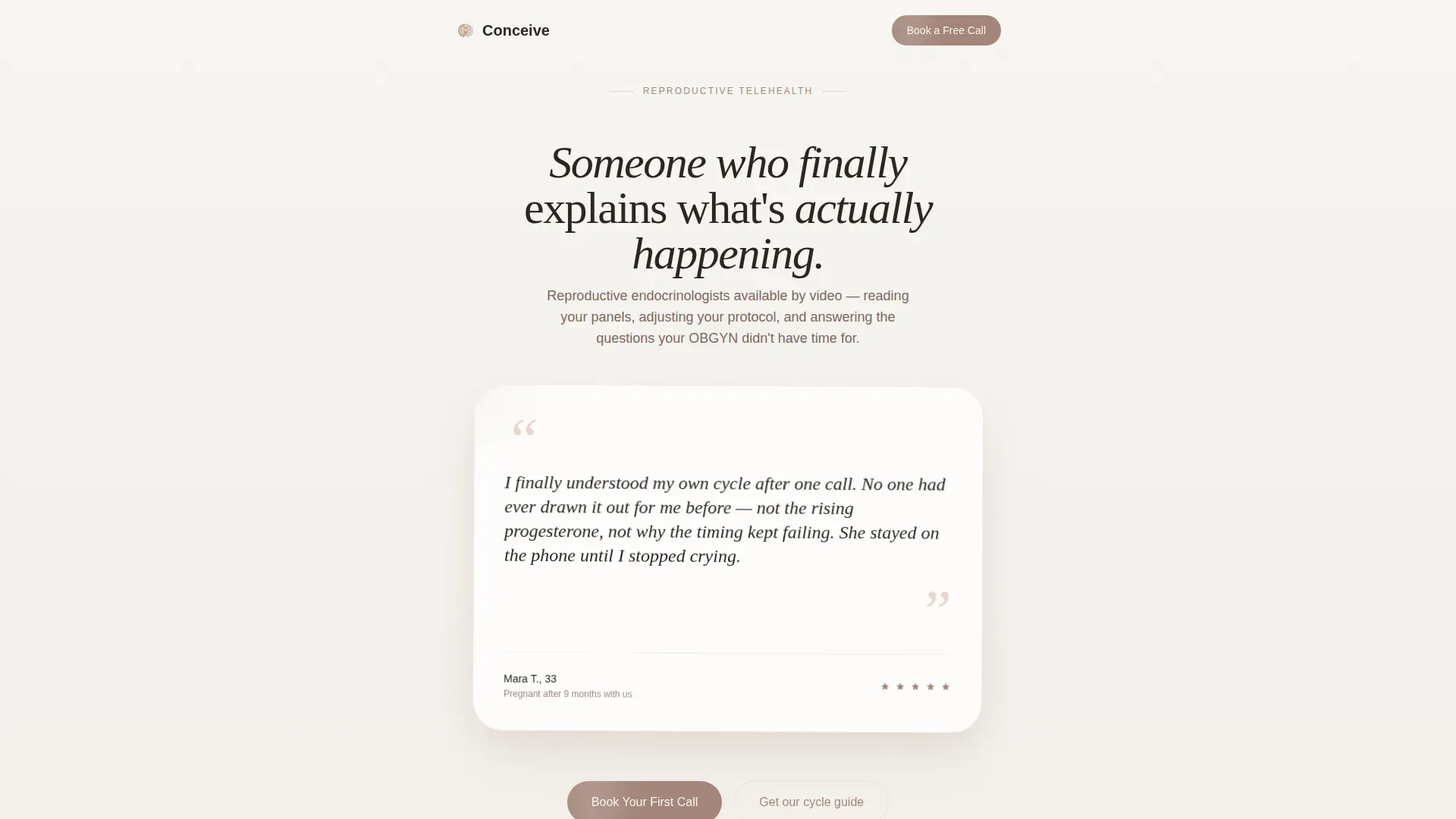 Infertility Care Booking Website Template