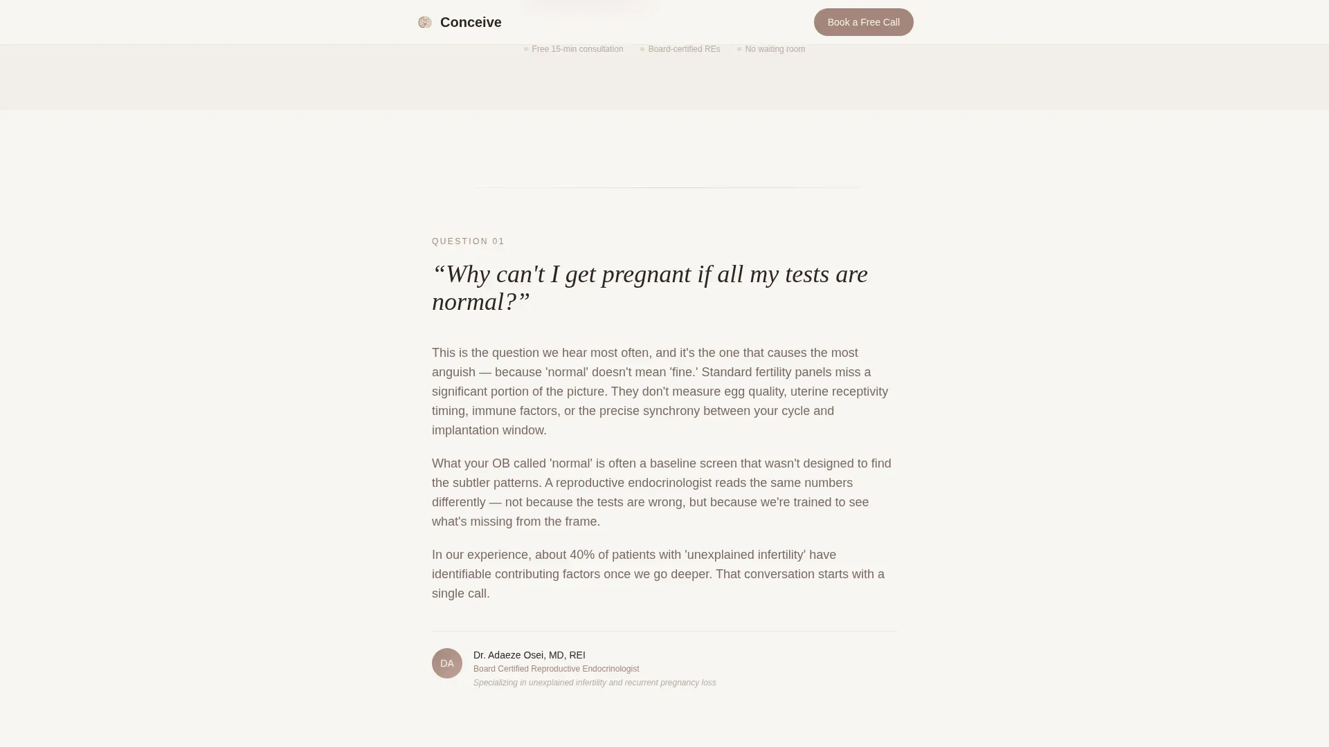 Infertility Care Booking Website Template