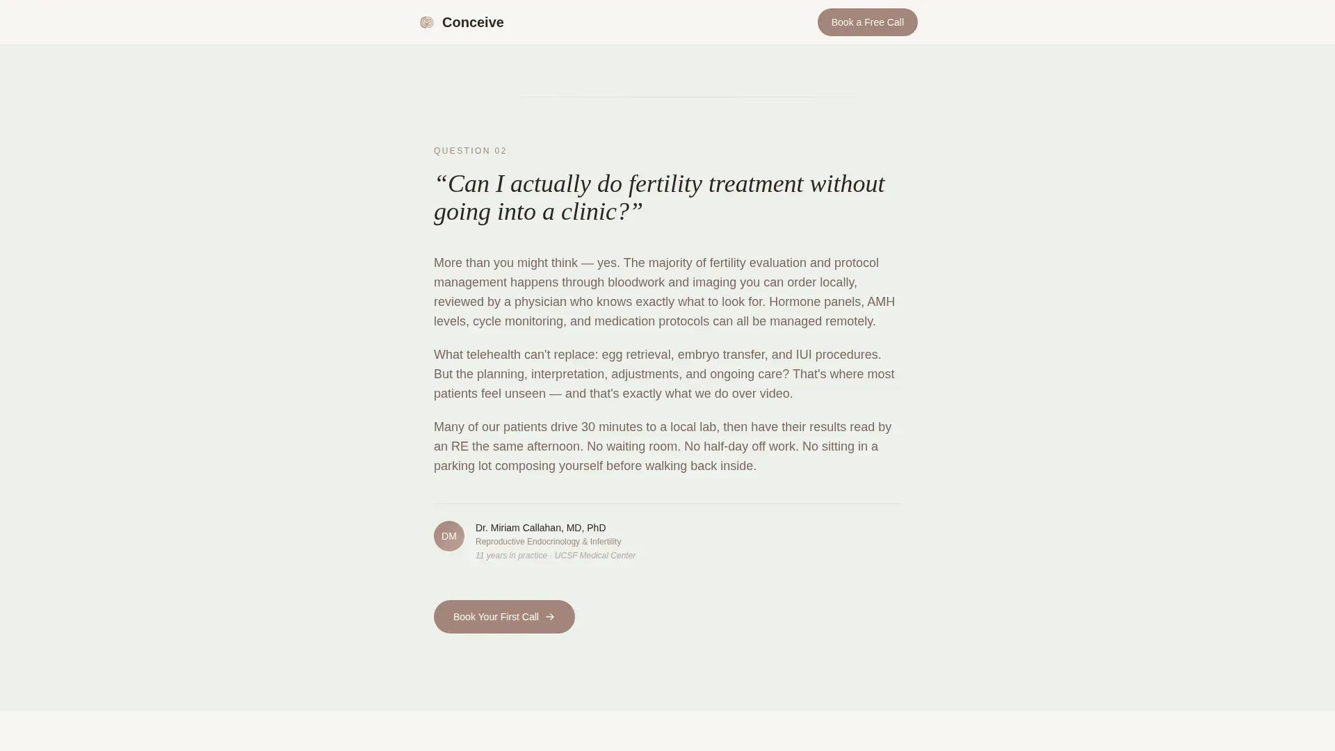 Infertility Care Booking Website Template