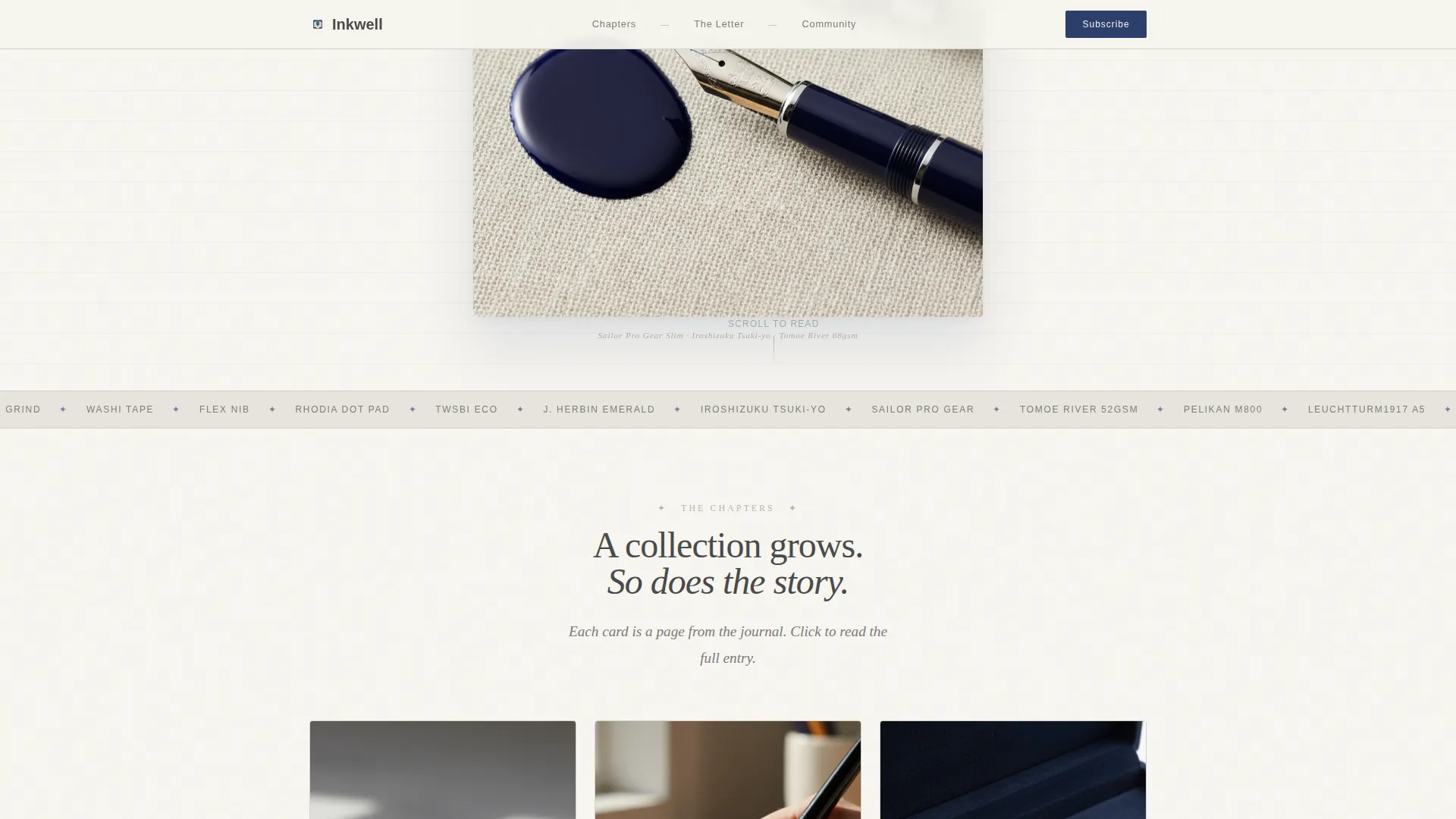 Fountain Pen & Stationery Landing Page Template