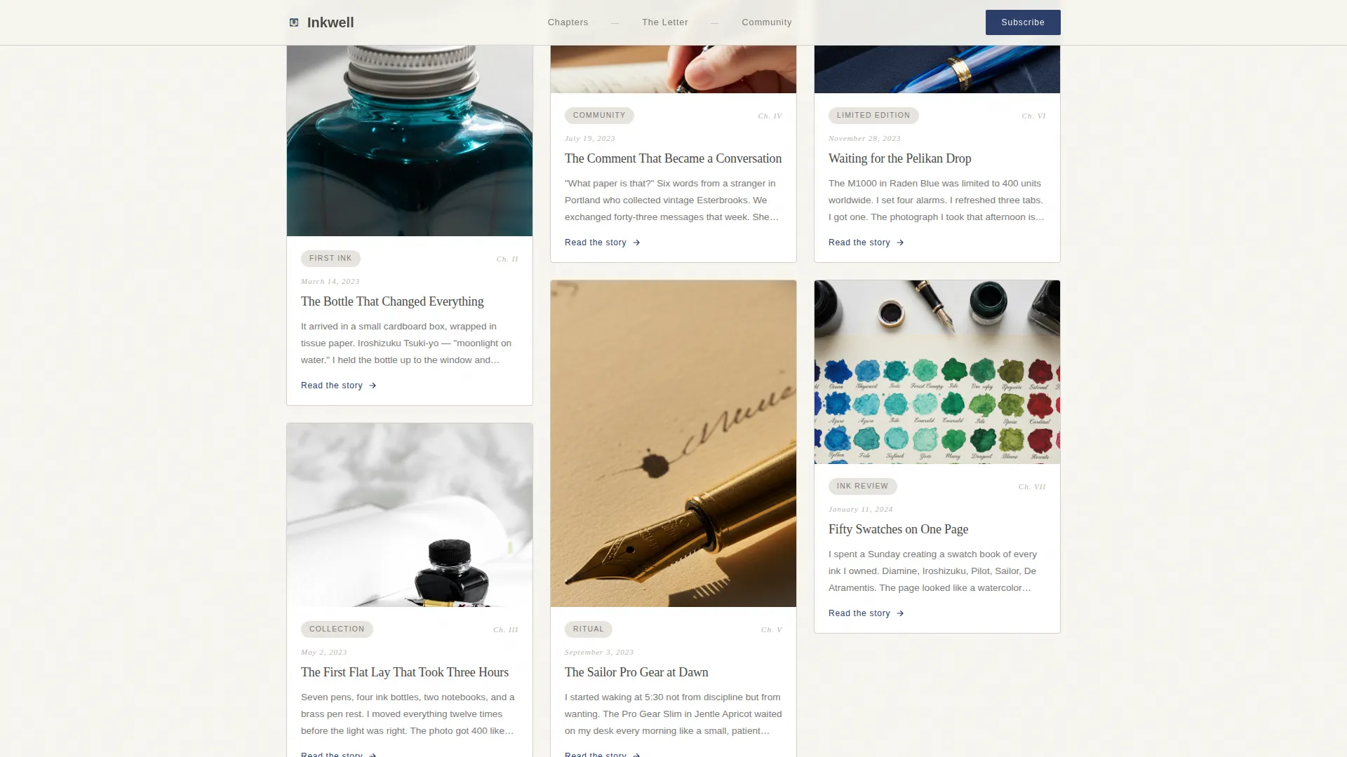 Fountain Pen & Stationery Landing Page Template