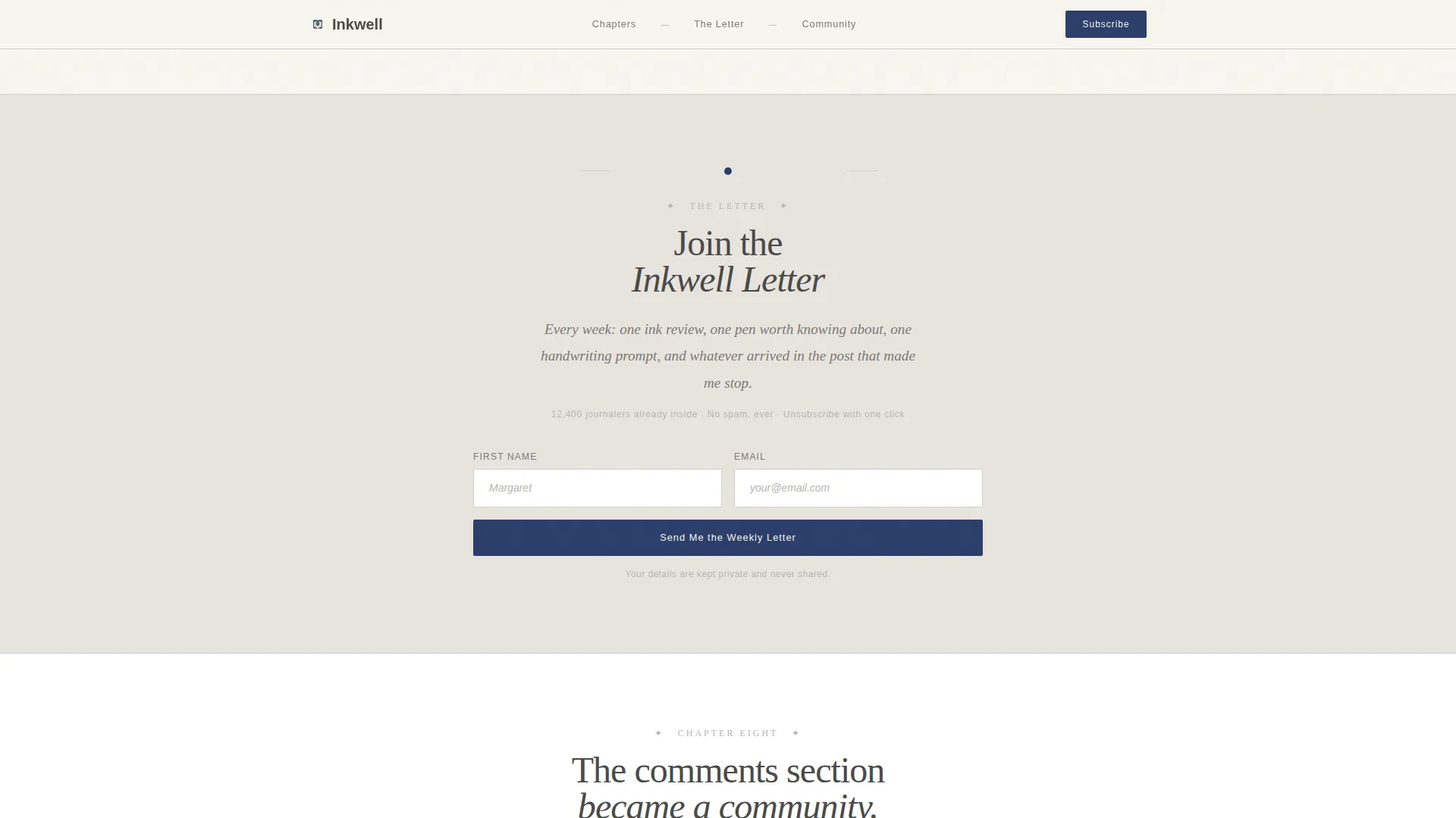 Fountain Pen & Stationery Landing Page Template