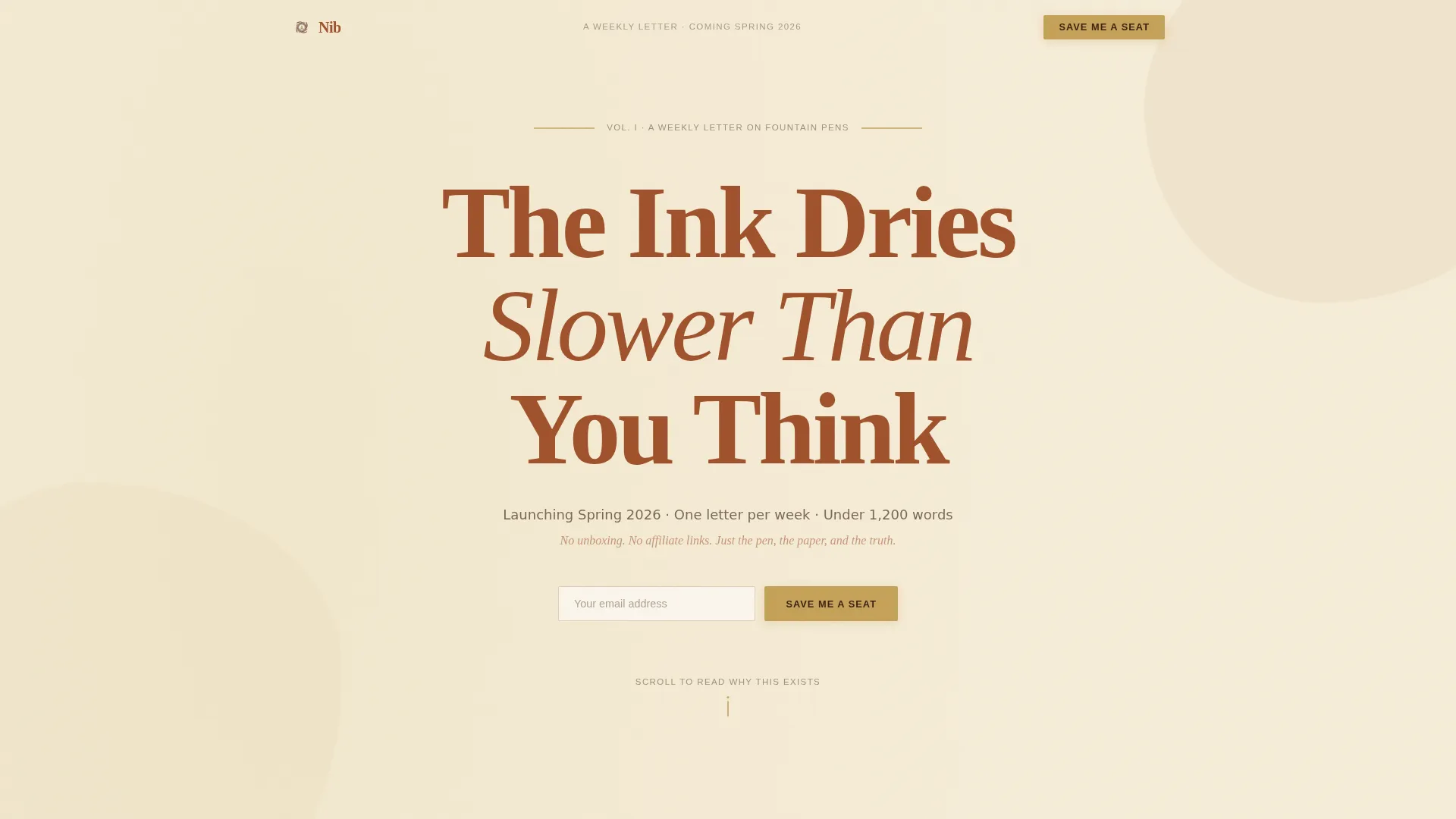 Elegant Stationery Newsletter Landing Page Template