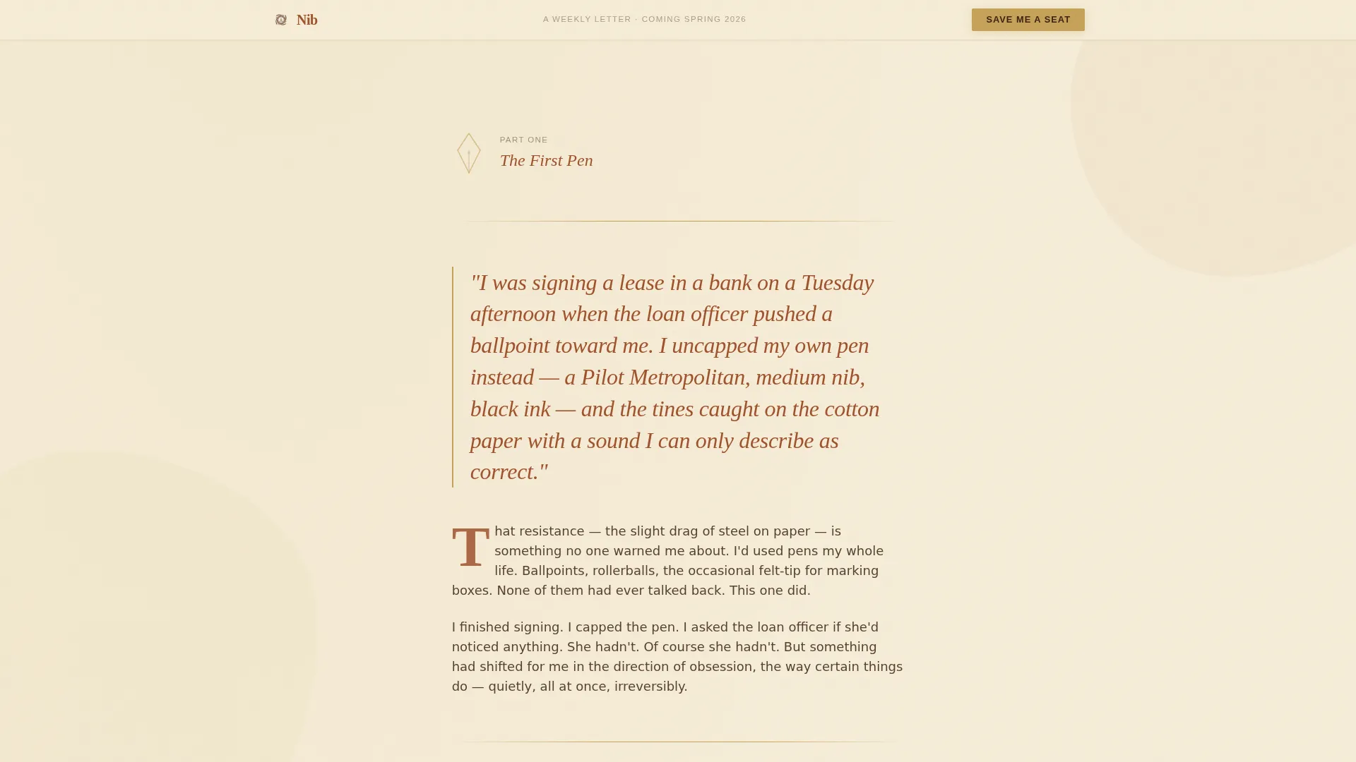 Elegant Stationery Newsletter Landing Page Template