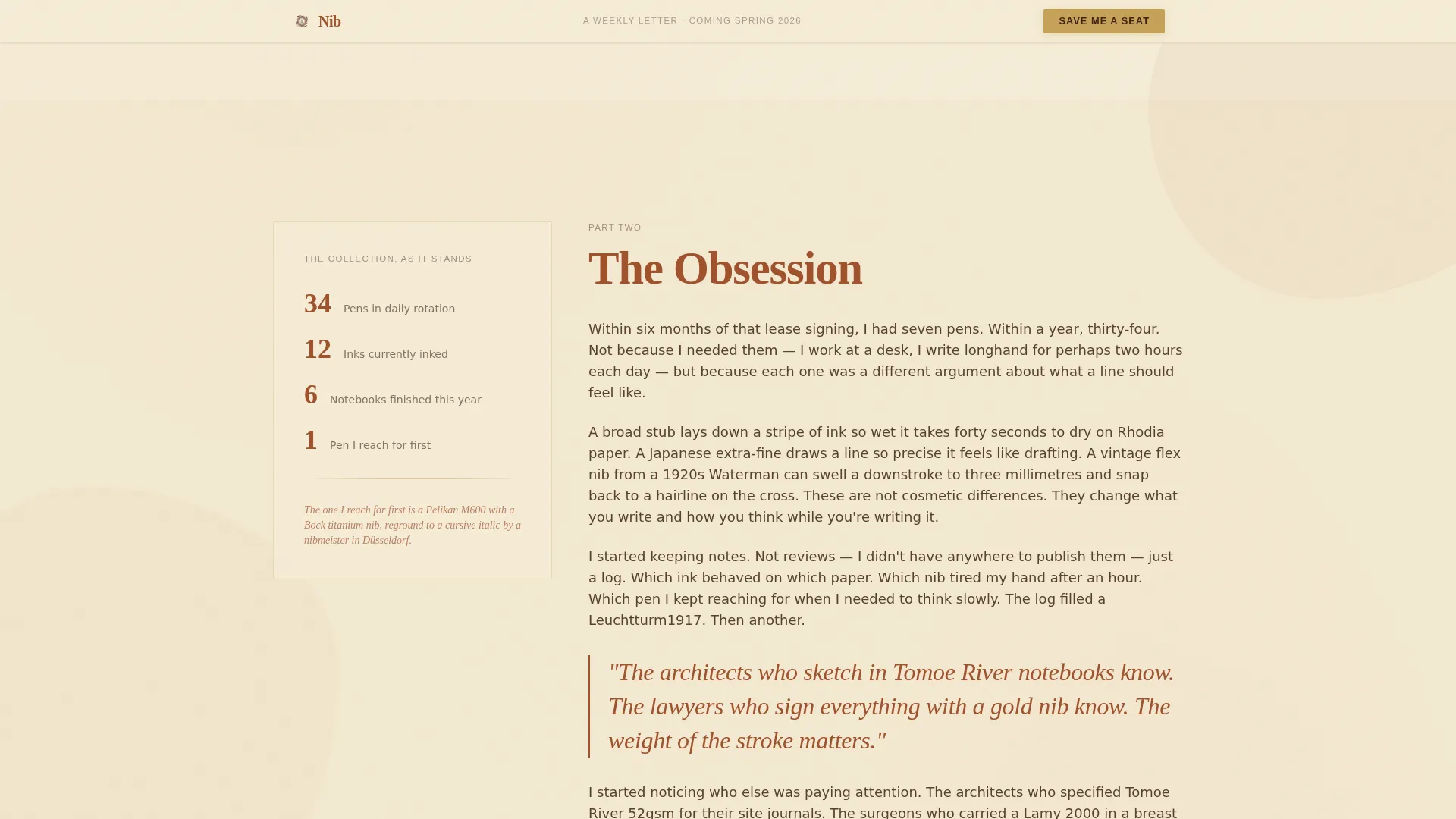 Elegant Stationery Newsletter Landing Page Template