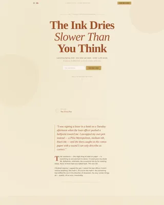 Elegant Stationery Newsletter Landing Page Template