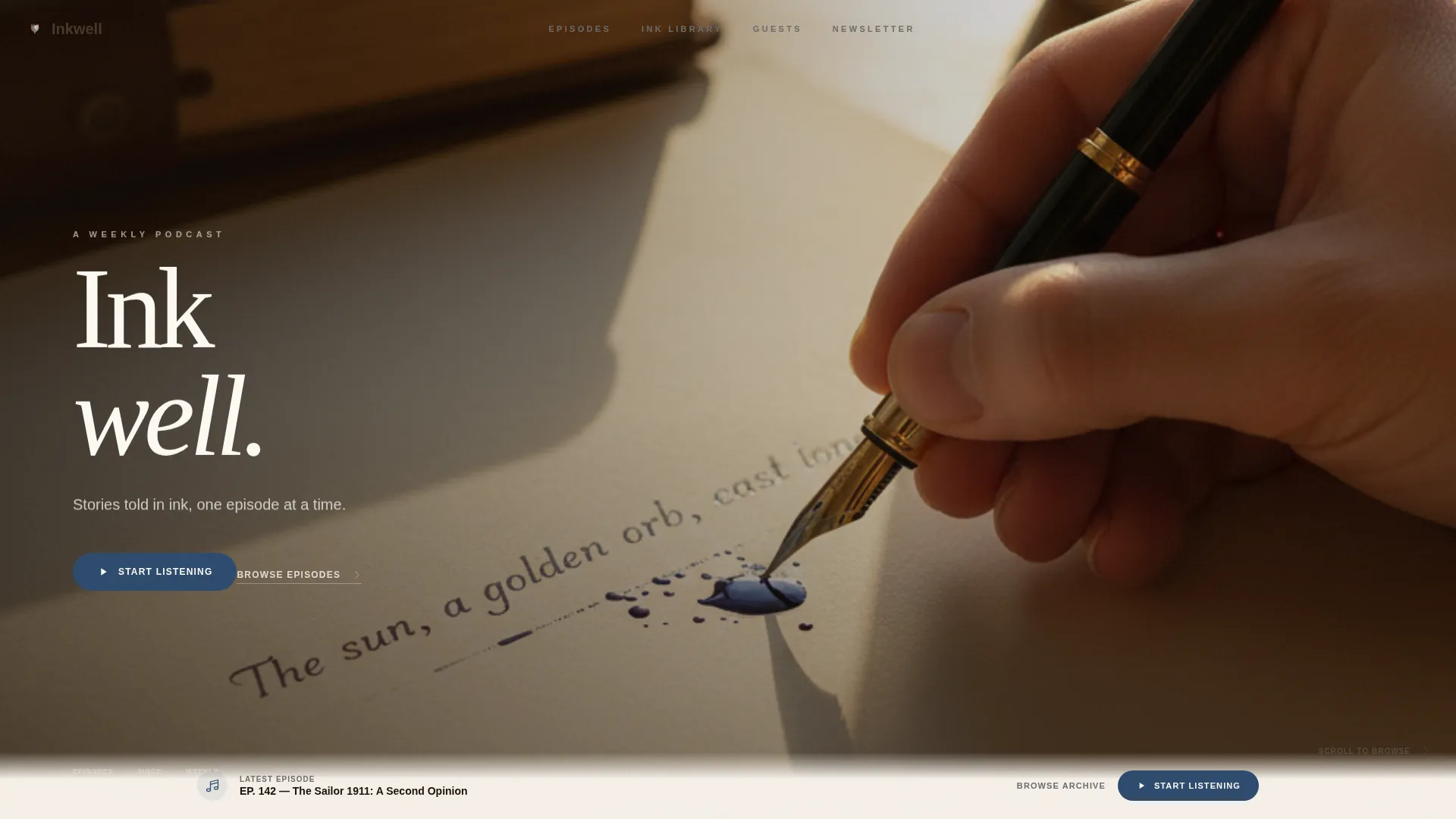 Stationery Podcast Landing Page Template