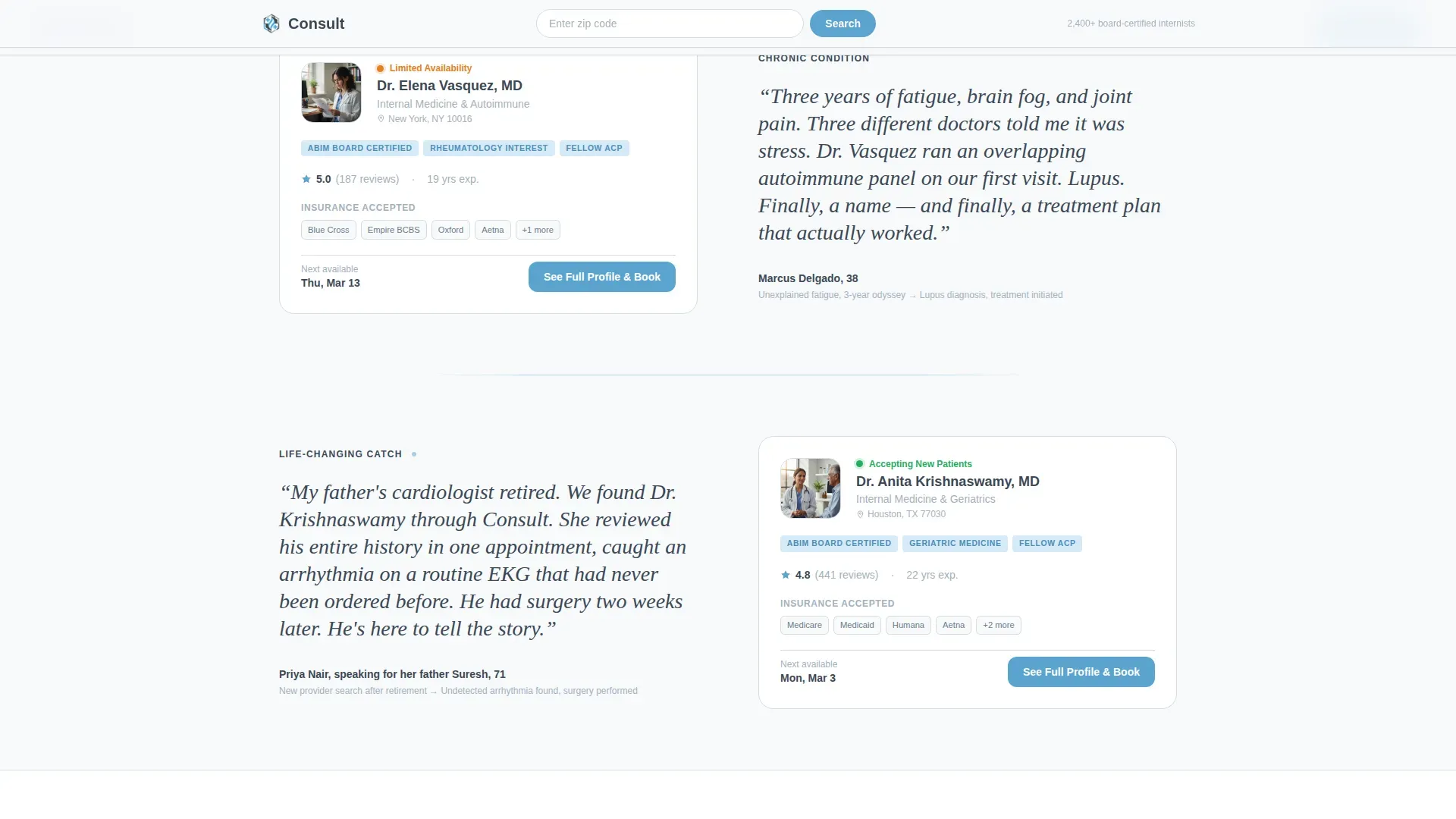 Internist Booking Website Template