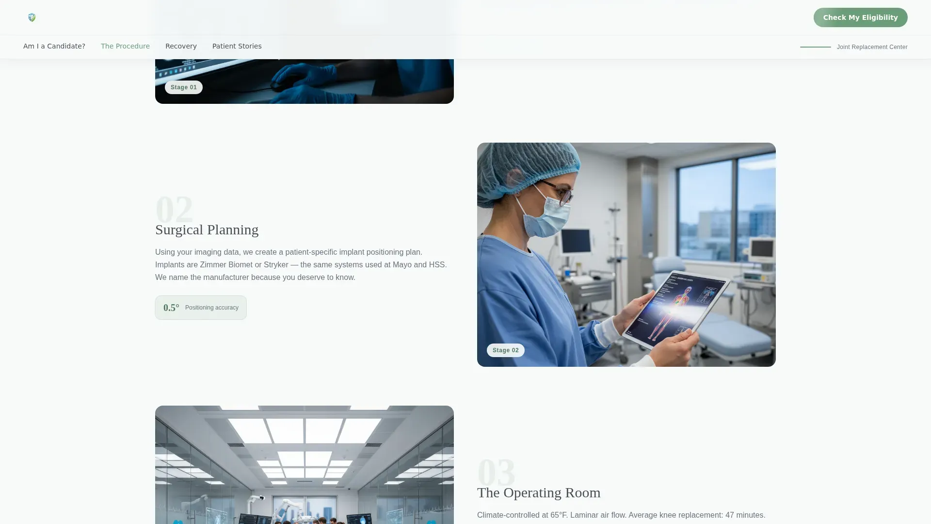 Joint Replacement Landing page Template