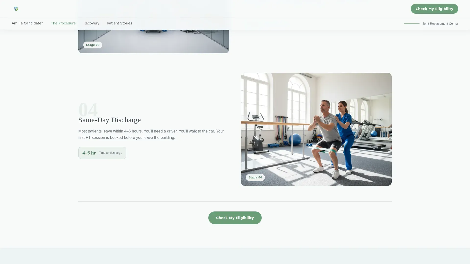 Joint Replacement Landing page Template