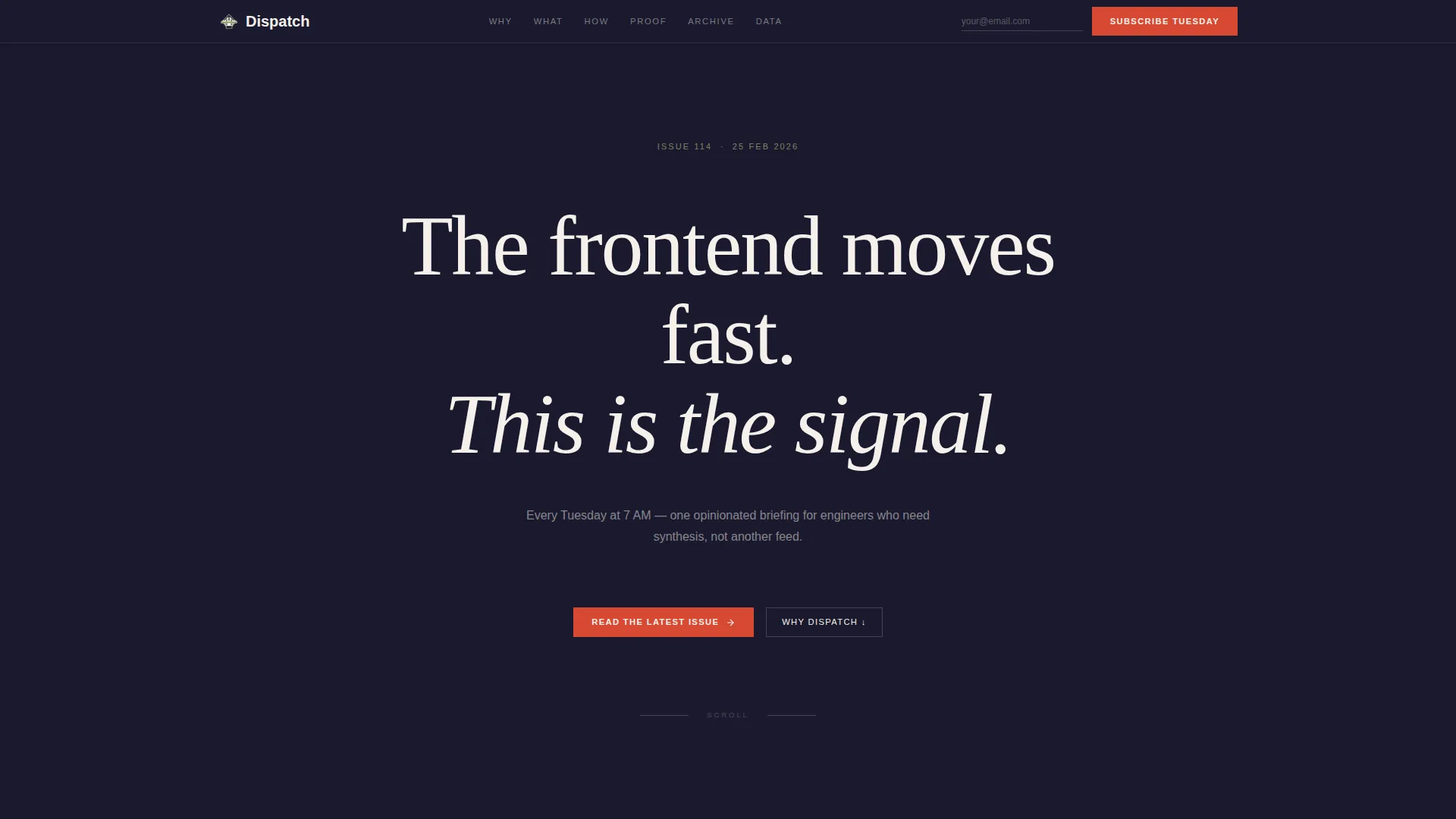 Frontend Newsletter Landing Page Template