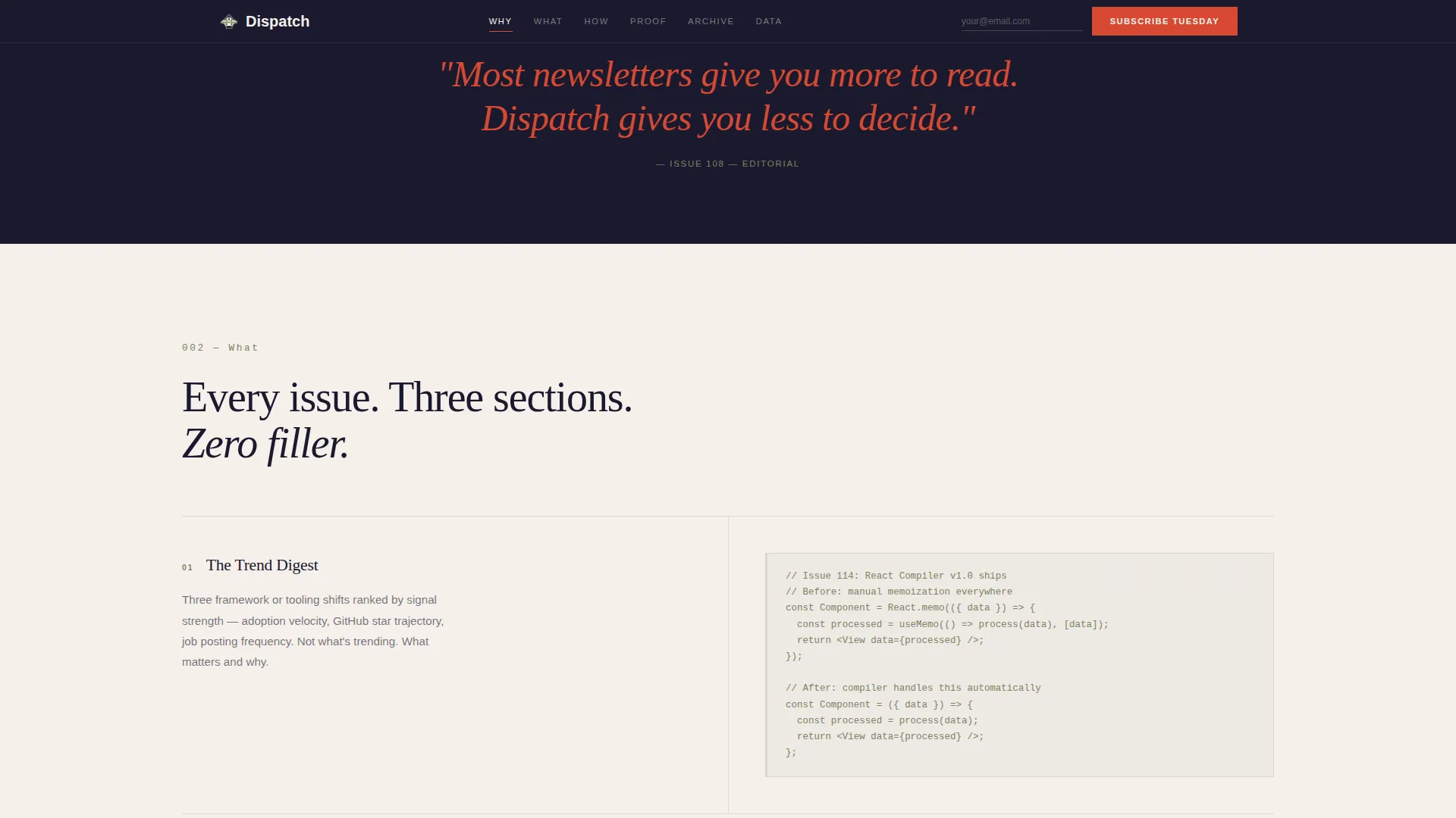 Frontend Newsletter Landing Page Template