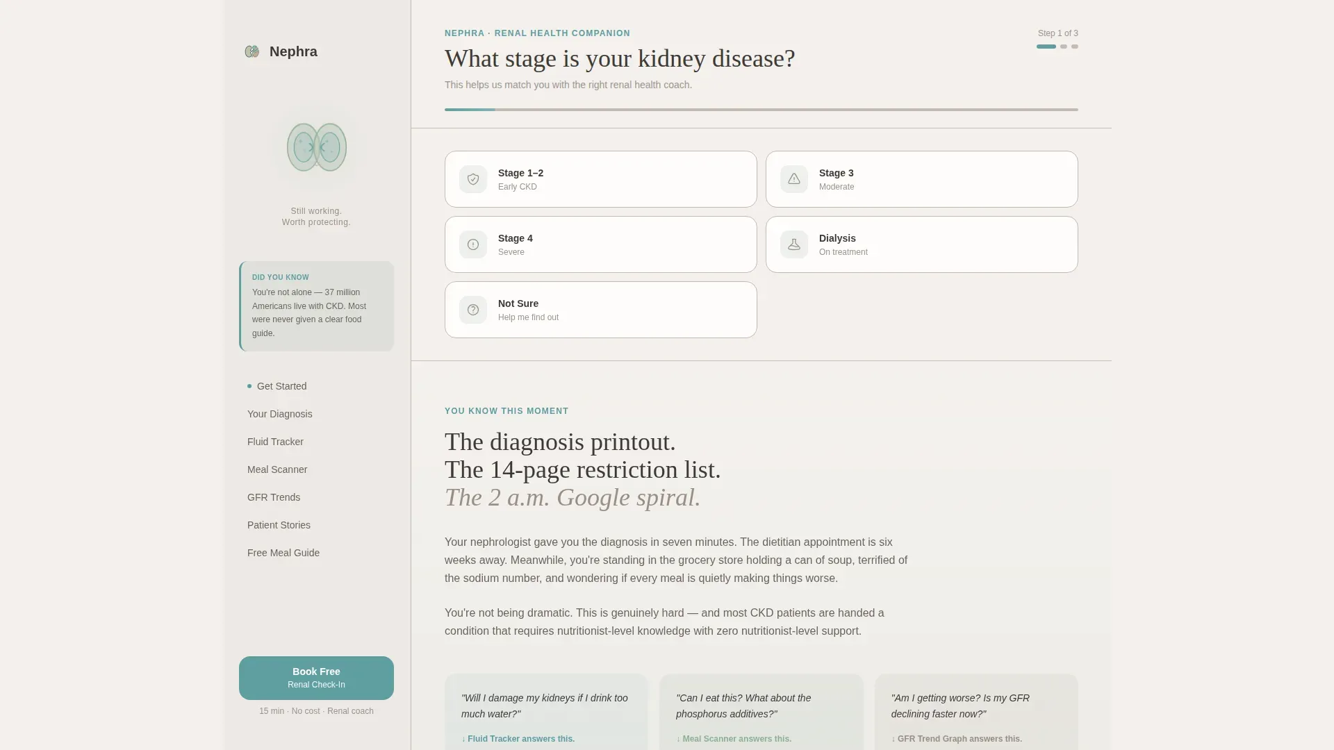CKD Booking Landing Page Template for Health Apps