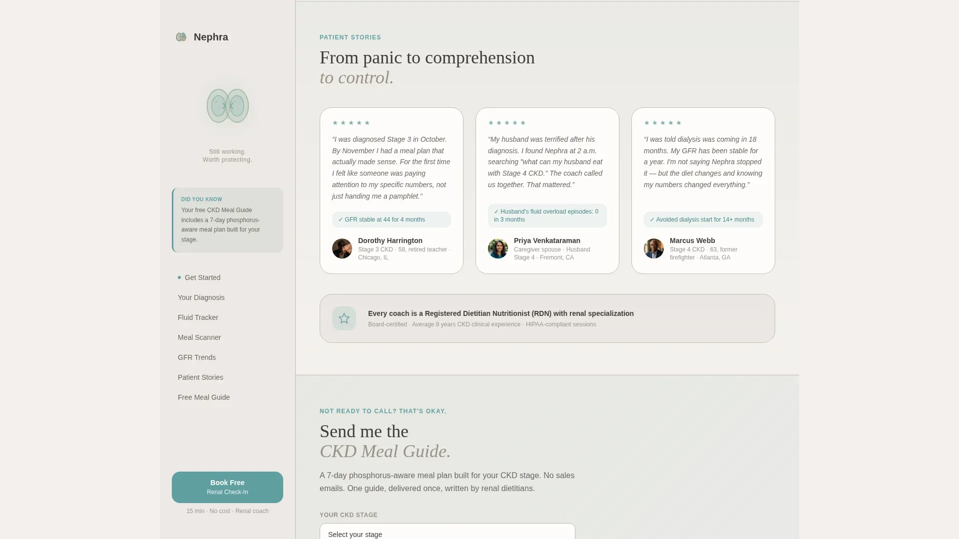 CKD Booking Landing Page Template for Health Apps