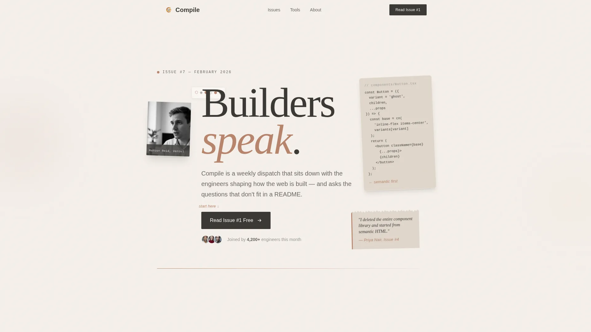 Frontend Development Newsletter Landing Page Template