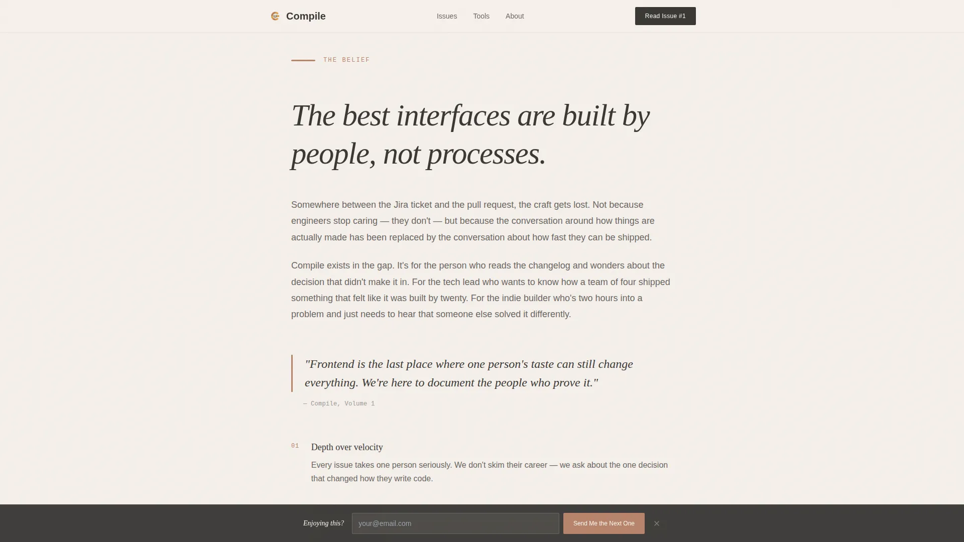 Frontend Development Newsletter Landing Page Template