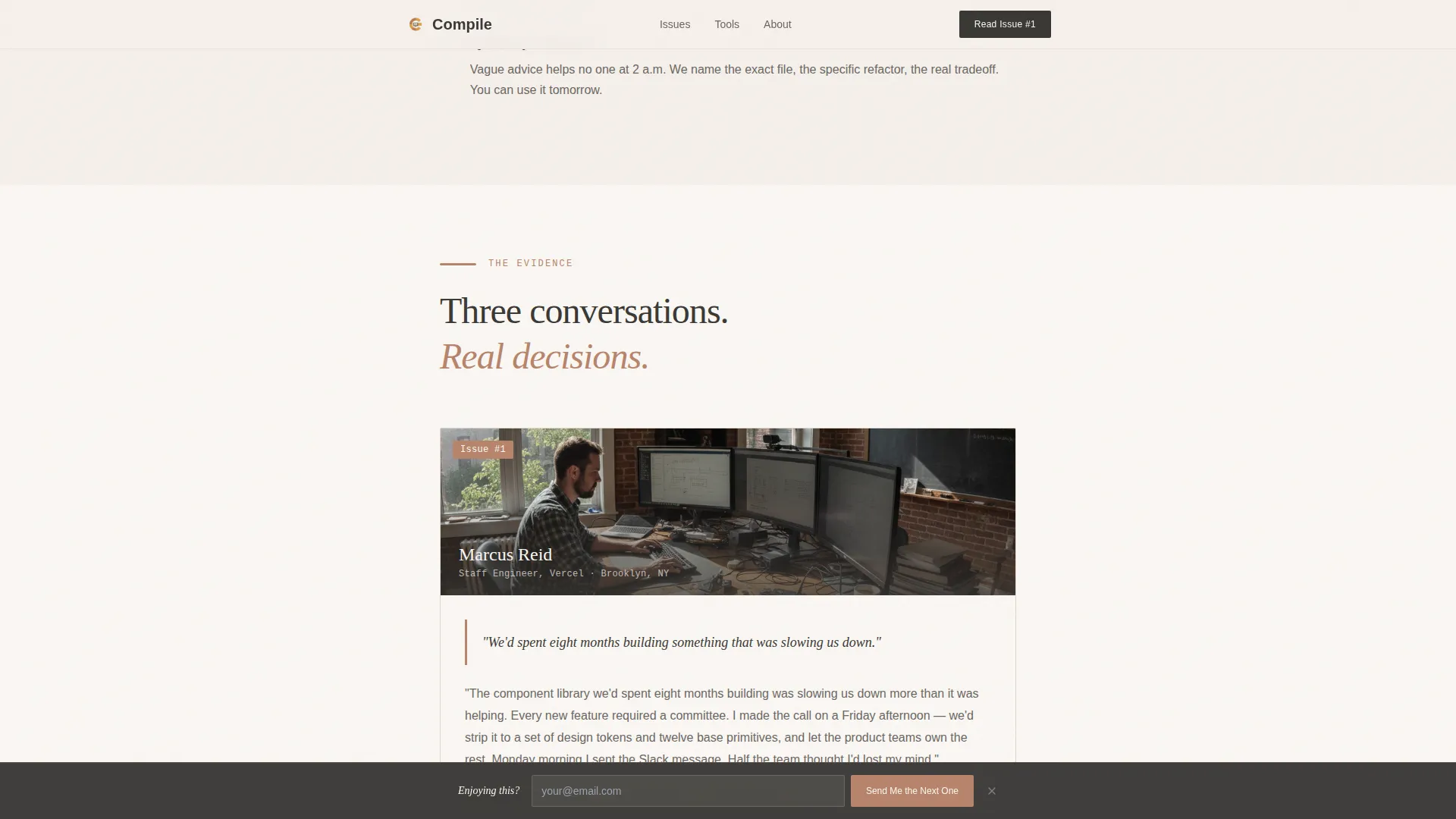 Frontend Development Newsletter Landing Page Template