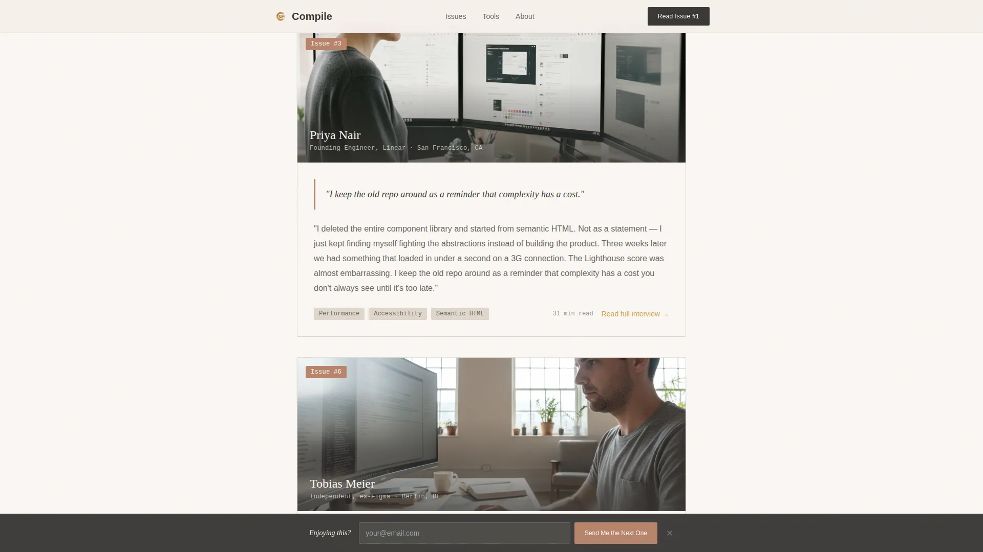 Frontend Development Newsletter Landing Page Template