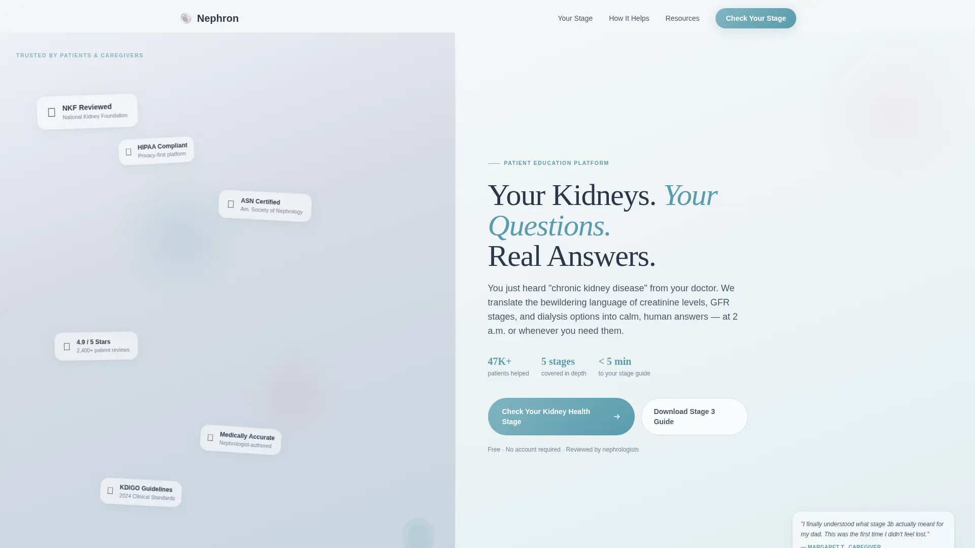 Kidney Disease Care FAQ Website Template