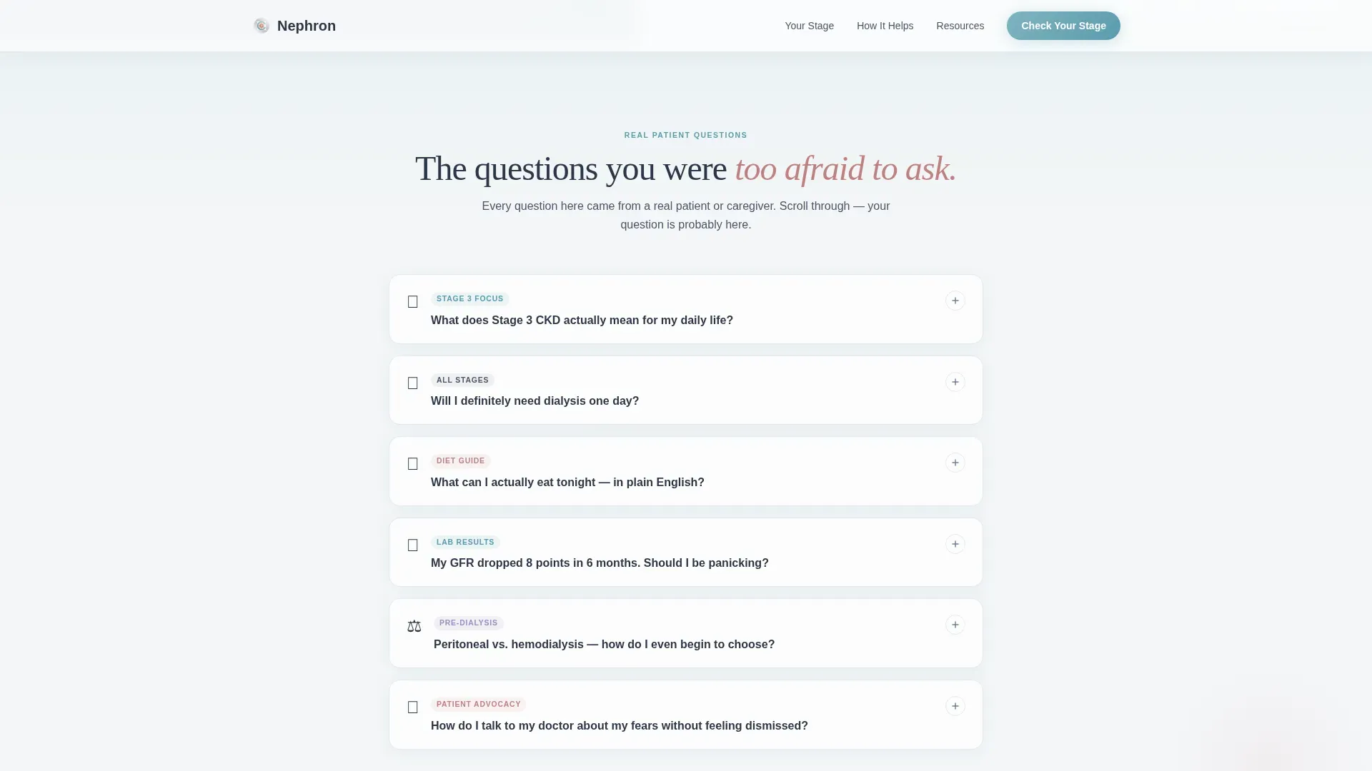 Kidney Disease Care FAQ Website Template