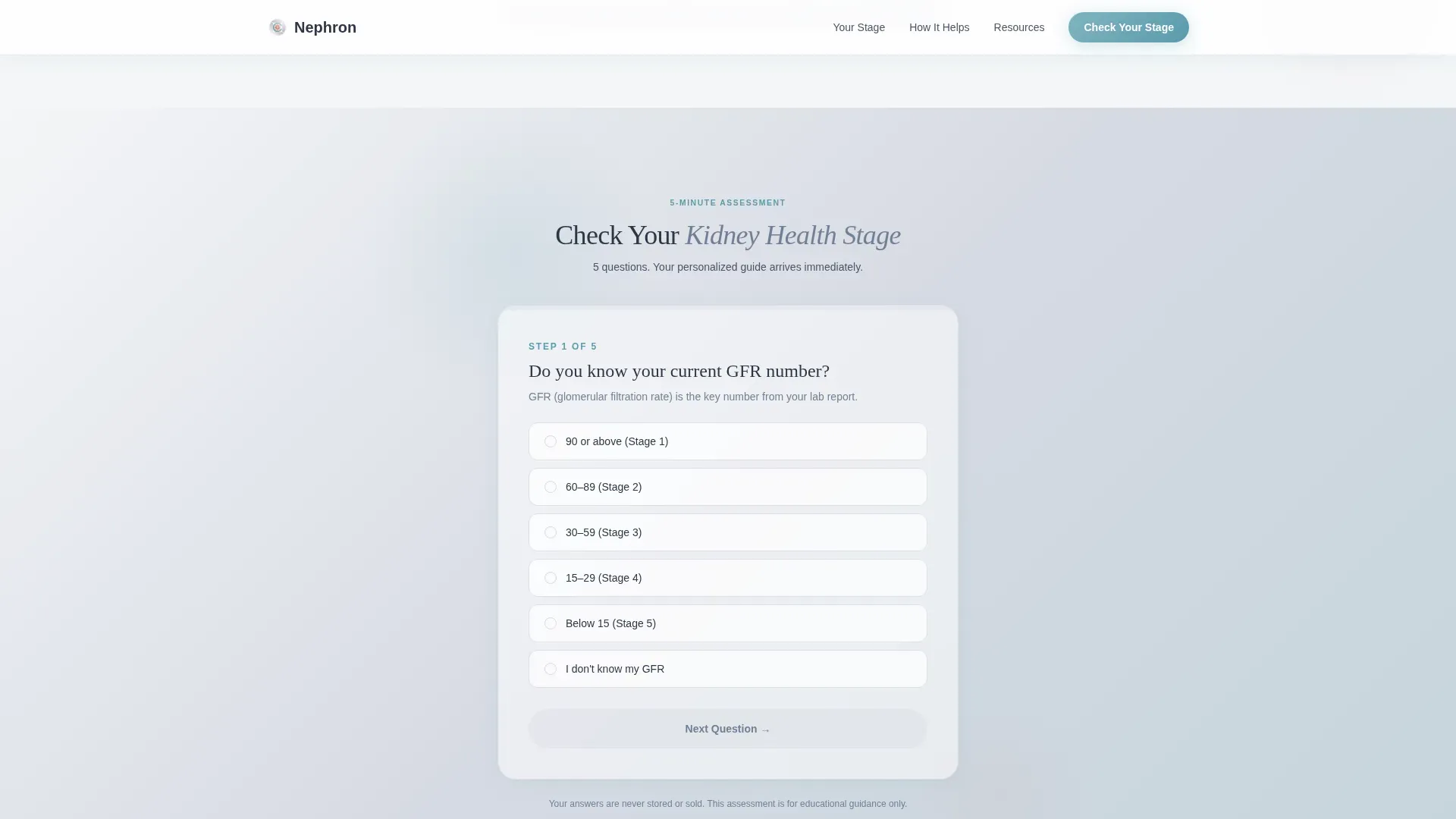 Kidney Disease Care FAQ Website Template