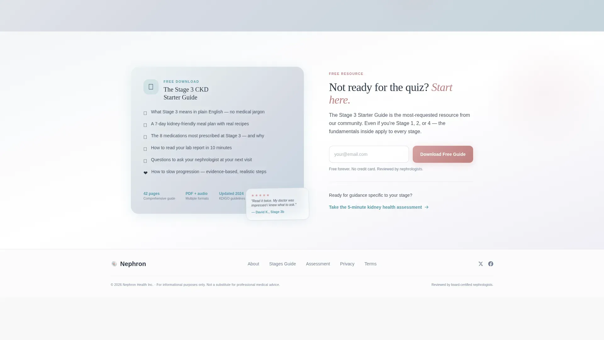 Kidney Disease Care FAQ Website Template