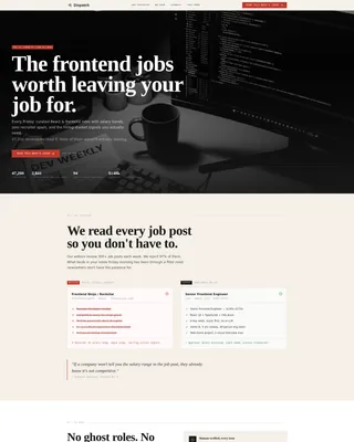 Bold Frontend Newsletter Landing Page Template