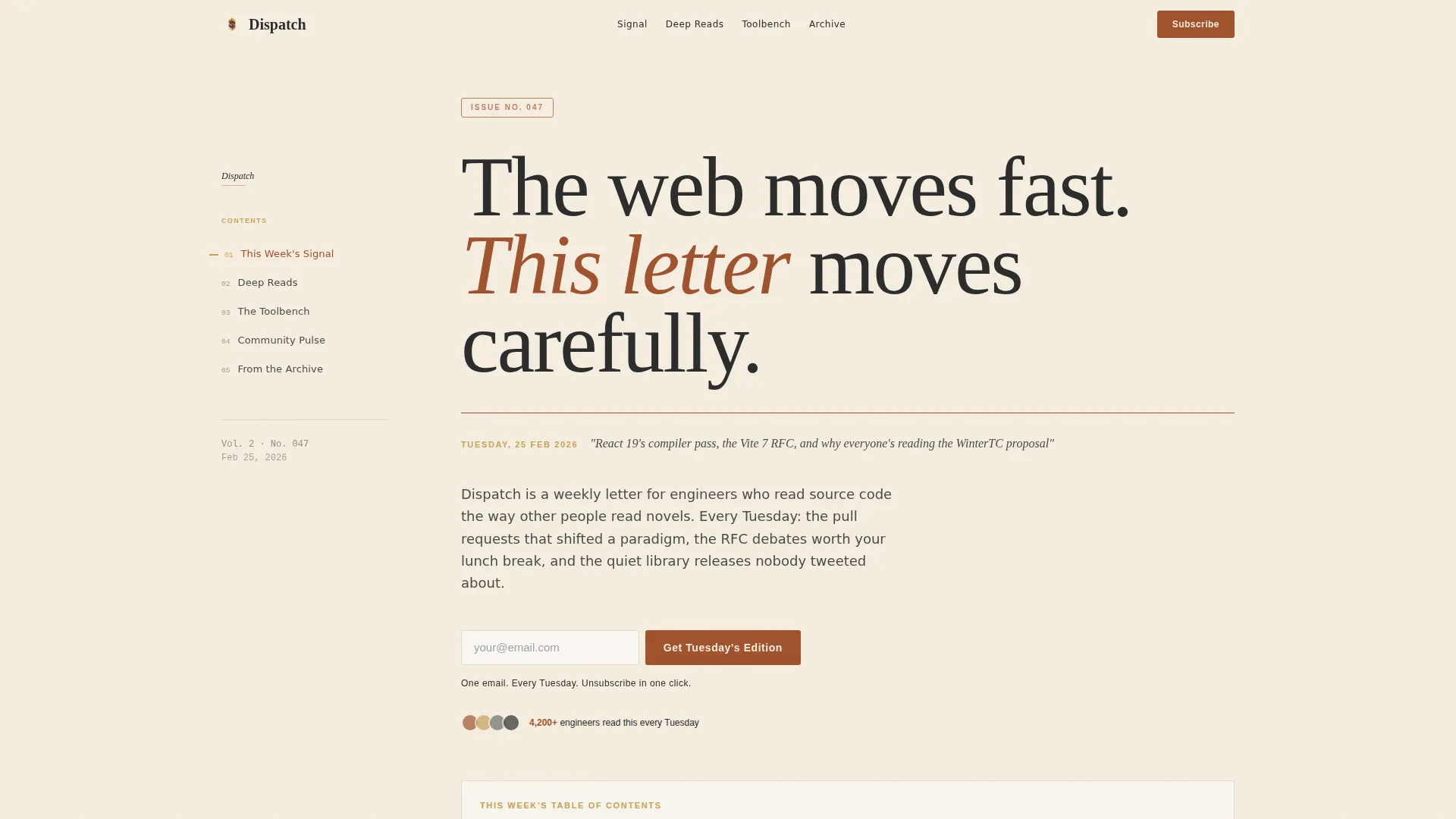 Frontend Newsletter Landing Page Template