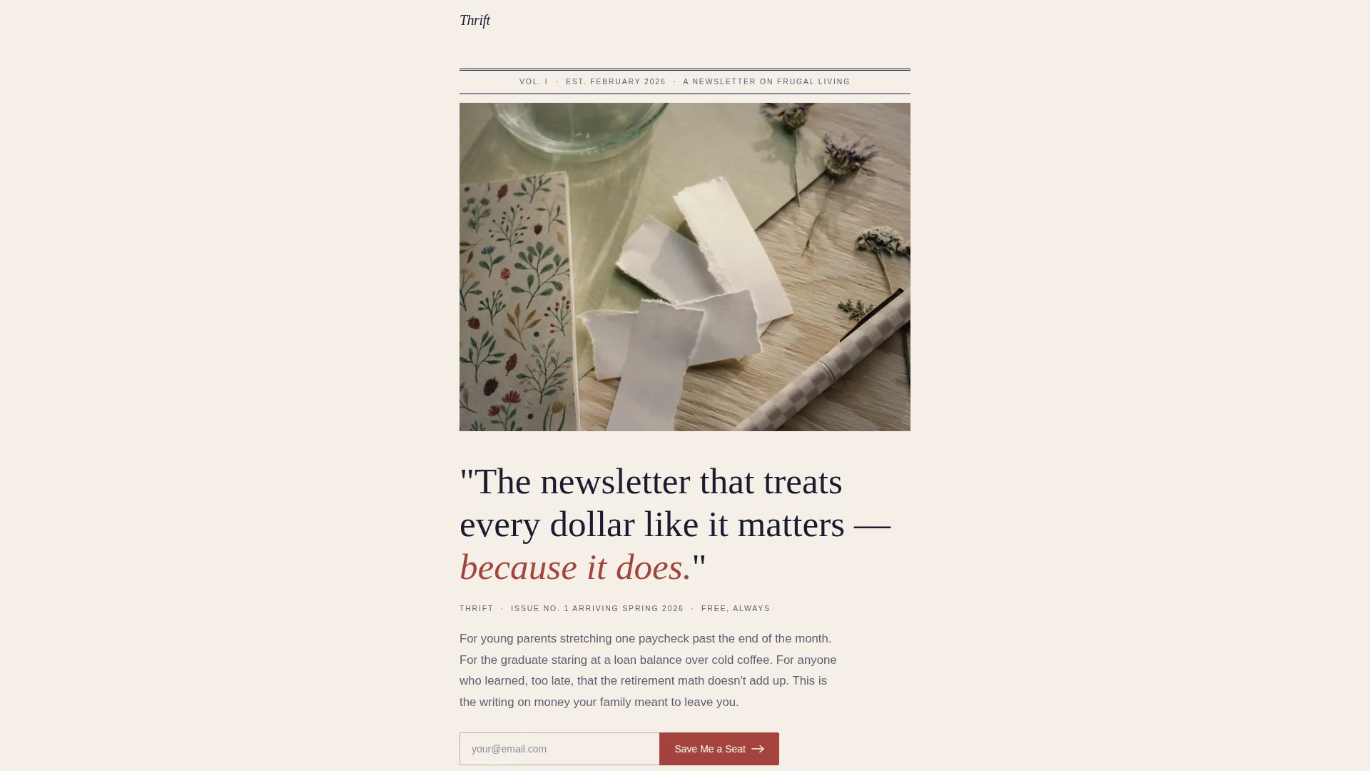 Heritage Frugal Living Blog Landing Page Template